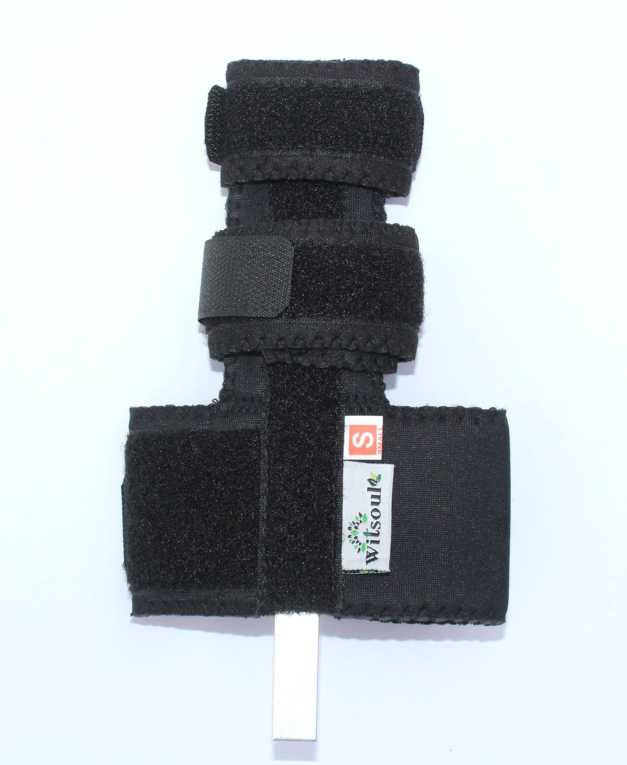 WITSOUL Two Fingers Splint Trigger Finger Adjustable Brace, Metal Straightening Immobilizer Splint Full Hand and Wrist Support fit Left and Right BOTH HAND (L)