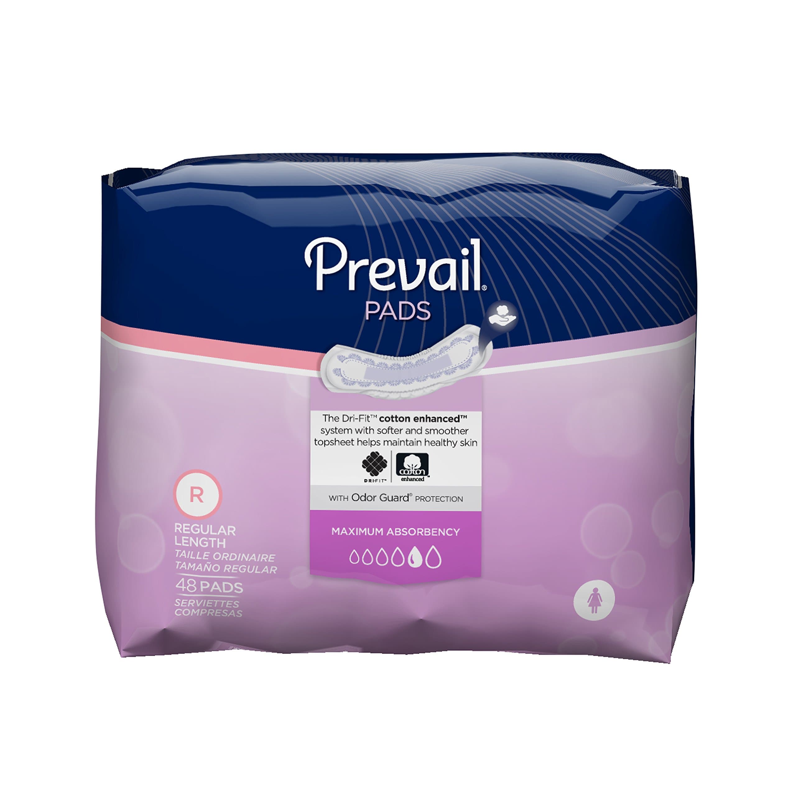 Kosmocare Prevail Bladder Control Pads 11" Maximum Absorbency For Women - 48 Counts