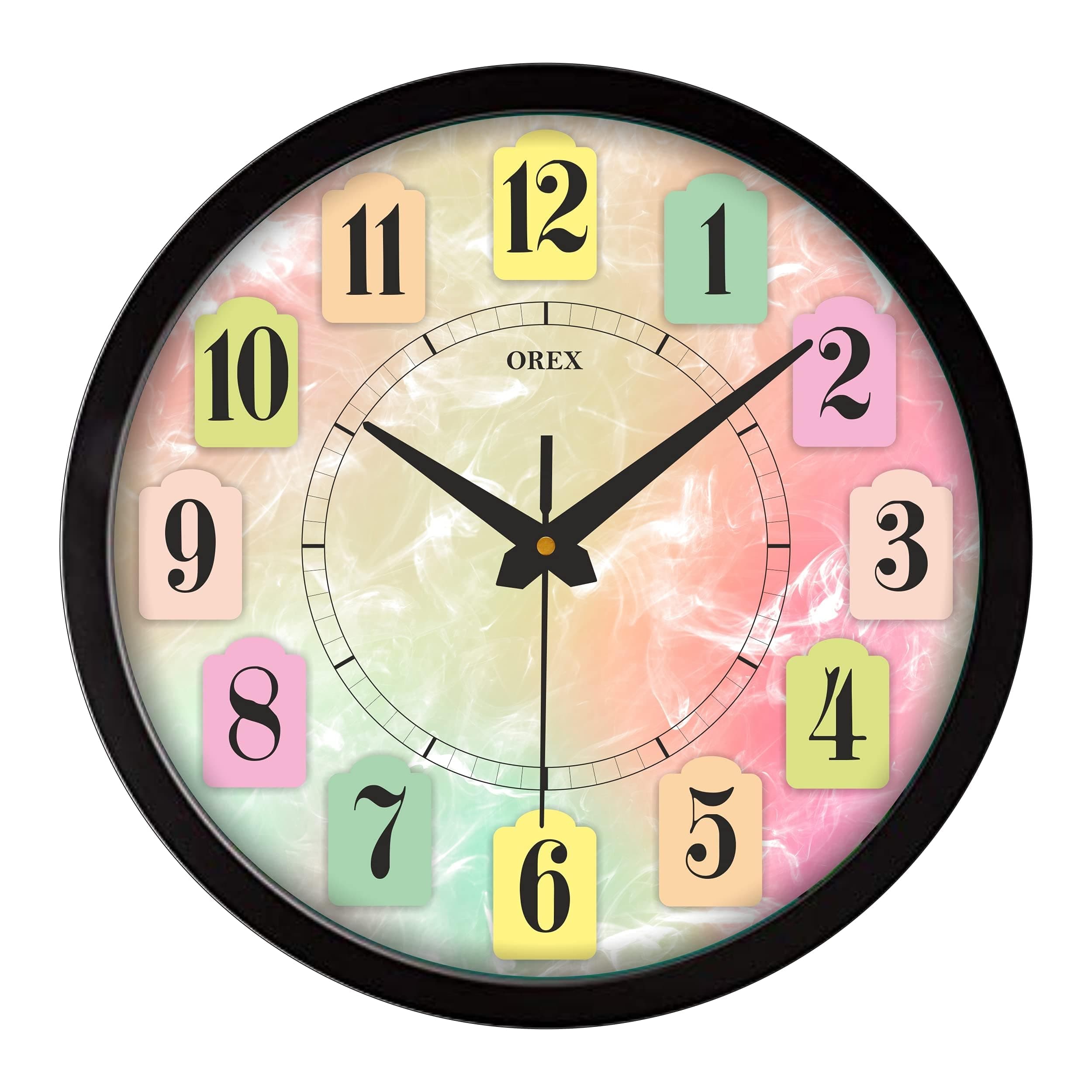 OREX Stylish Wall Clock for Home/Living Room/Bedroom/Kitchen/Office/Kids Room/Shop - Colorful - 42