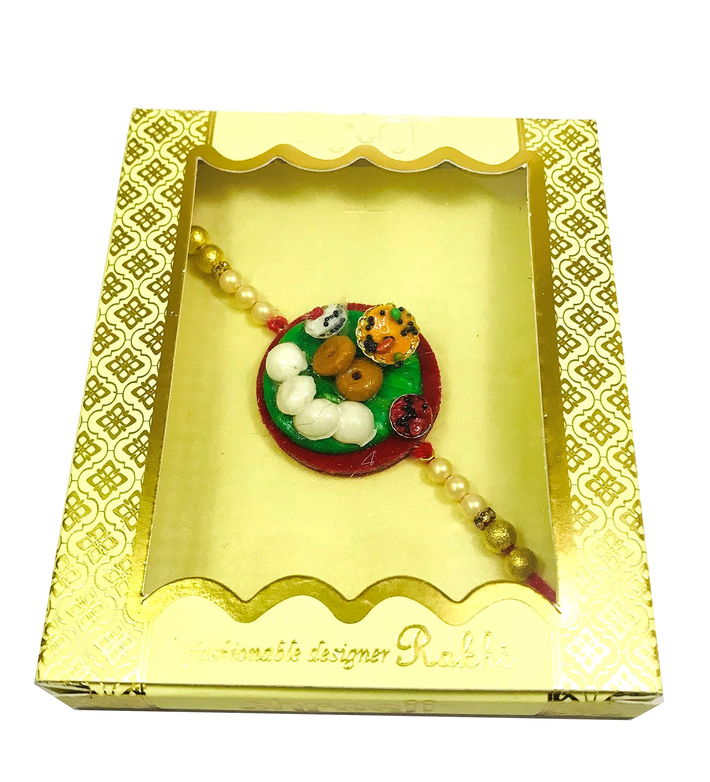 Evisha Base Metal Raksha Bandhan Rakhi for Boys (Yellow)