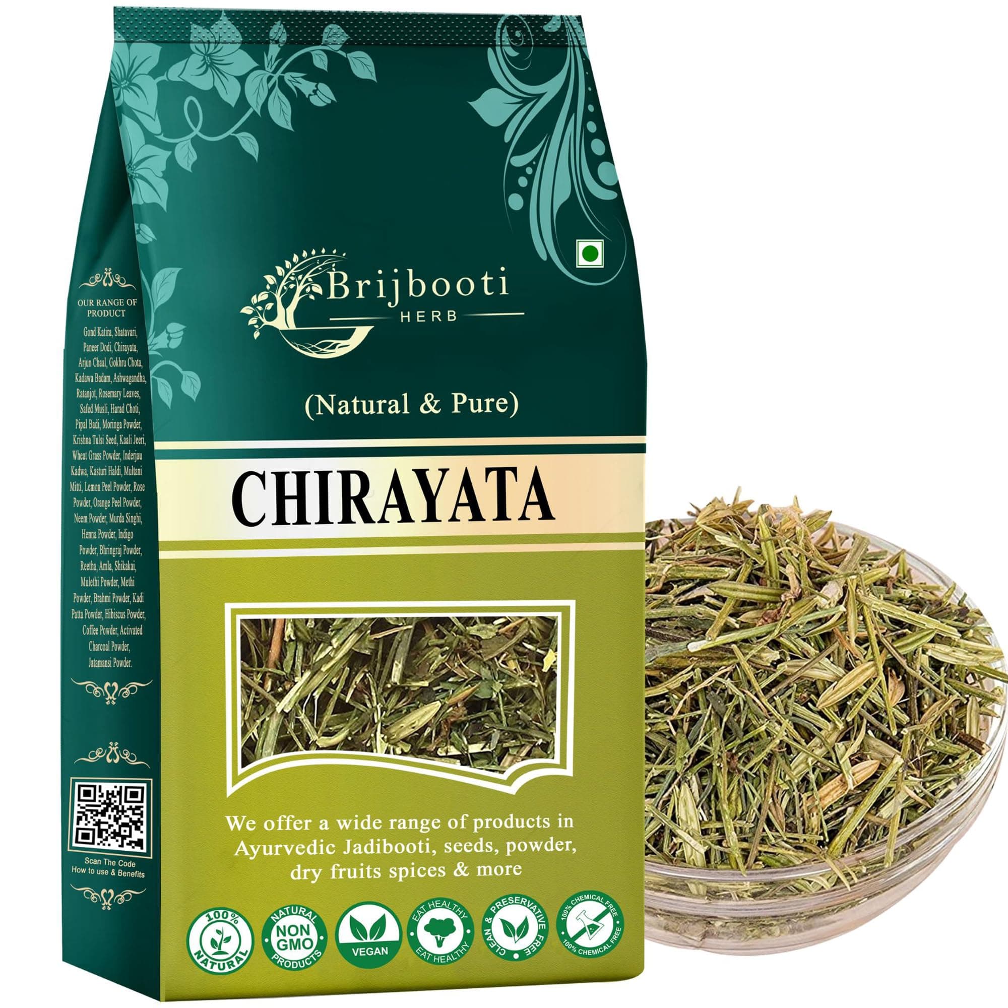 Birju Mahavir 100 Gr Chirayata - Bitterstick - chirata, Natural, 100 gram (BMKB-218)