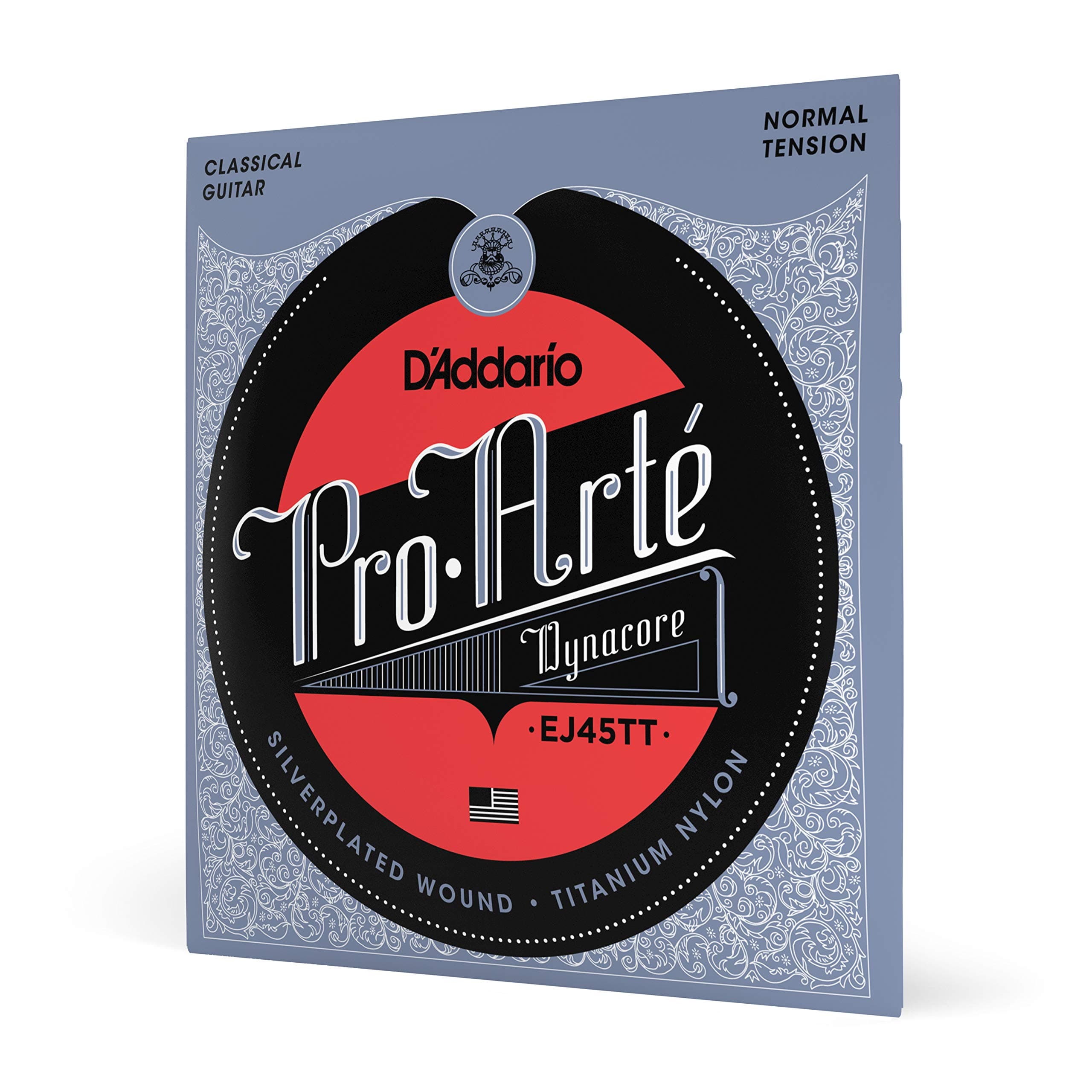 D'Addario EJ45TT ProArte DynaCore Classical Guitar Strings, Titanium Trebles, Normal Tension