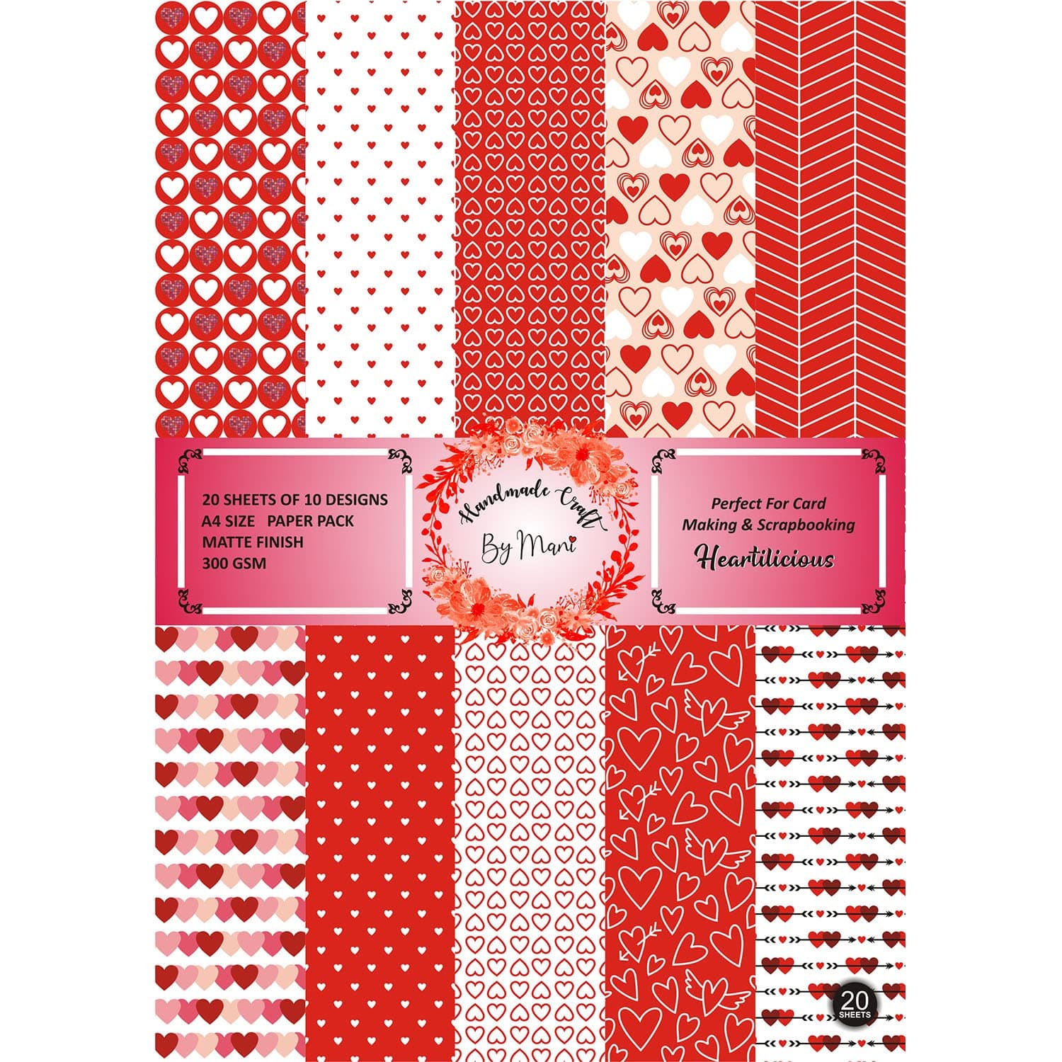 Dheett Scrapbooking Paperpack Decorative Craft Scrapbook Paper Designer Sheets 300 GSM Matte Finish Perfect for Making Greeting Cards | Envelops | Explosion Boxes and Albums