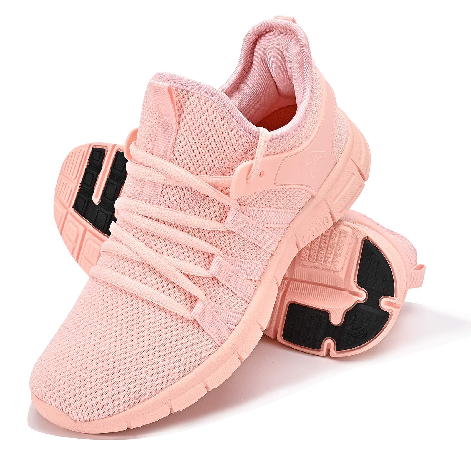INZCOU Womens Non Slip Pink Running Shoes Lightweight Breathable Mesh Sneakers Athletic Gym Sports Walking Shoes 9 M US Pink