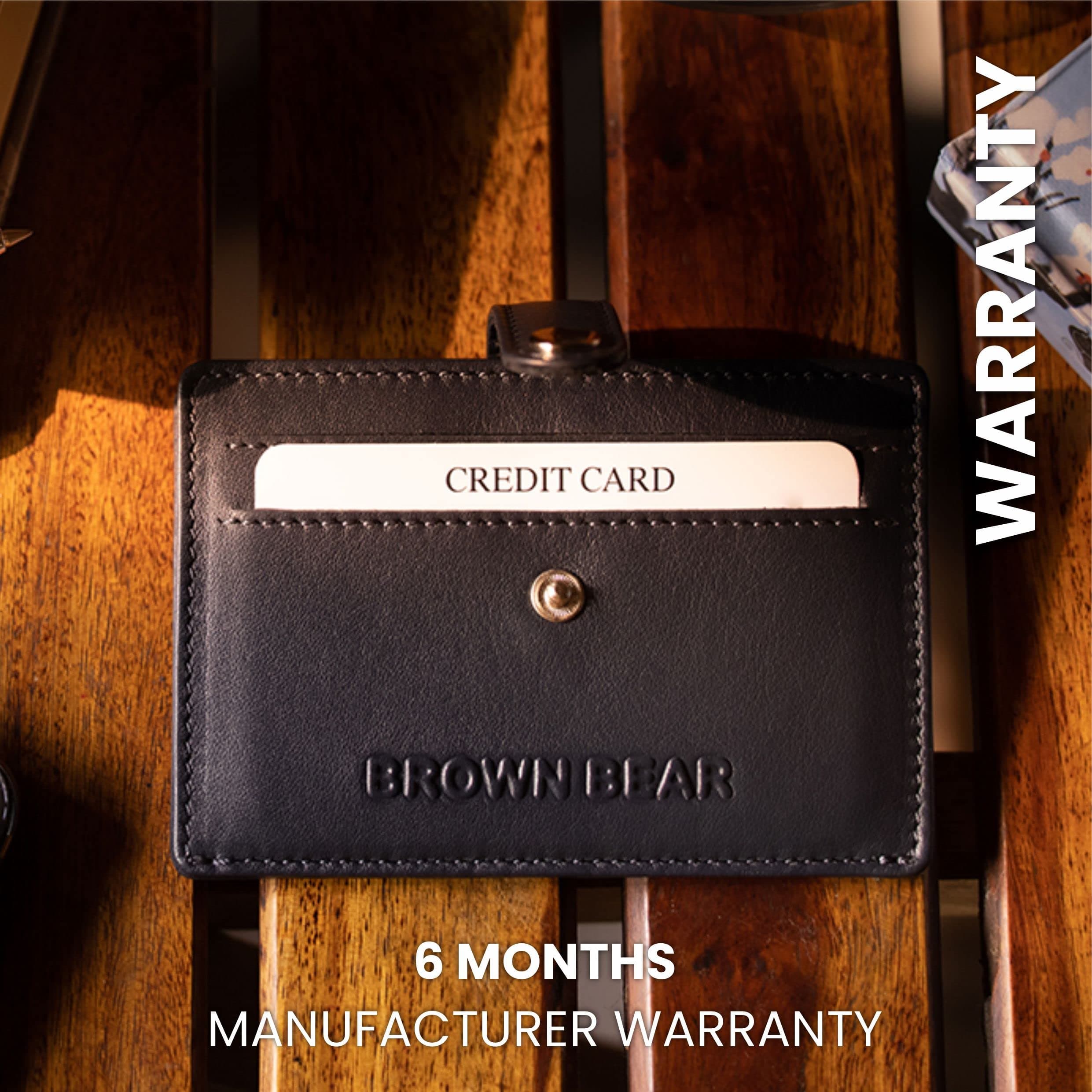 BROWN BEAR Premium Branded Men's Pure German Nappa Leather, RFID ATM Card Holder