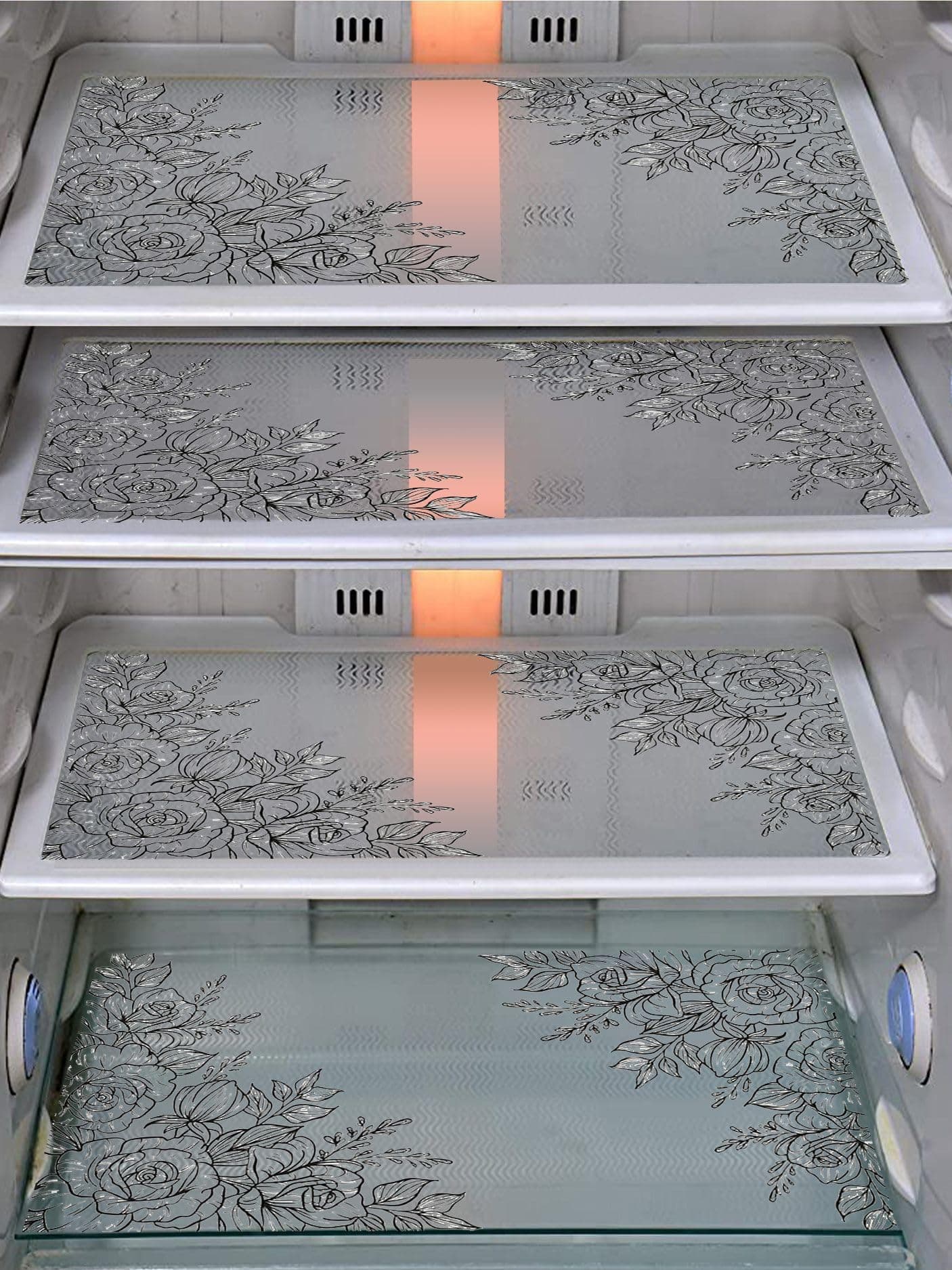 Dakshya Industries Fridge Mat (Width: 30 cm, Transparent, Black)|style 490