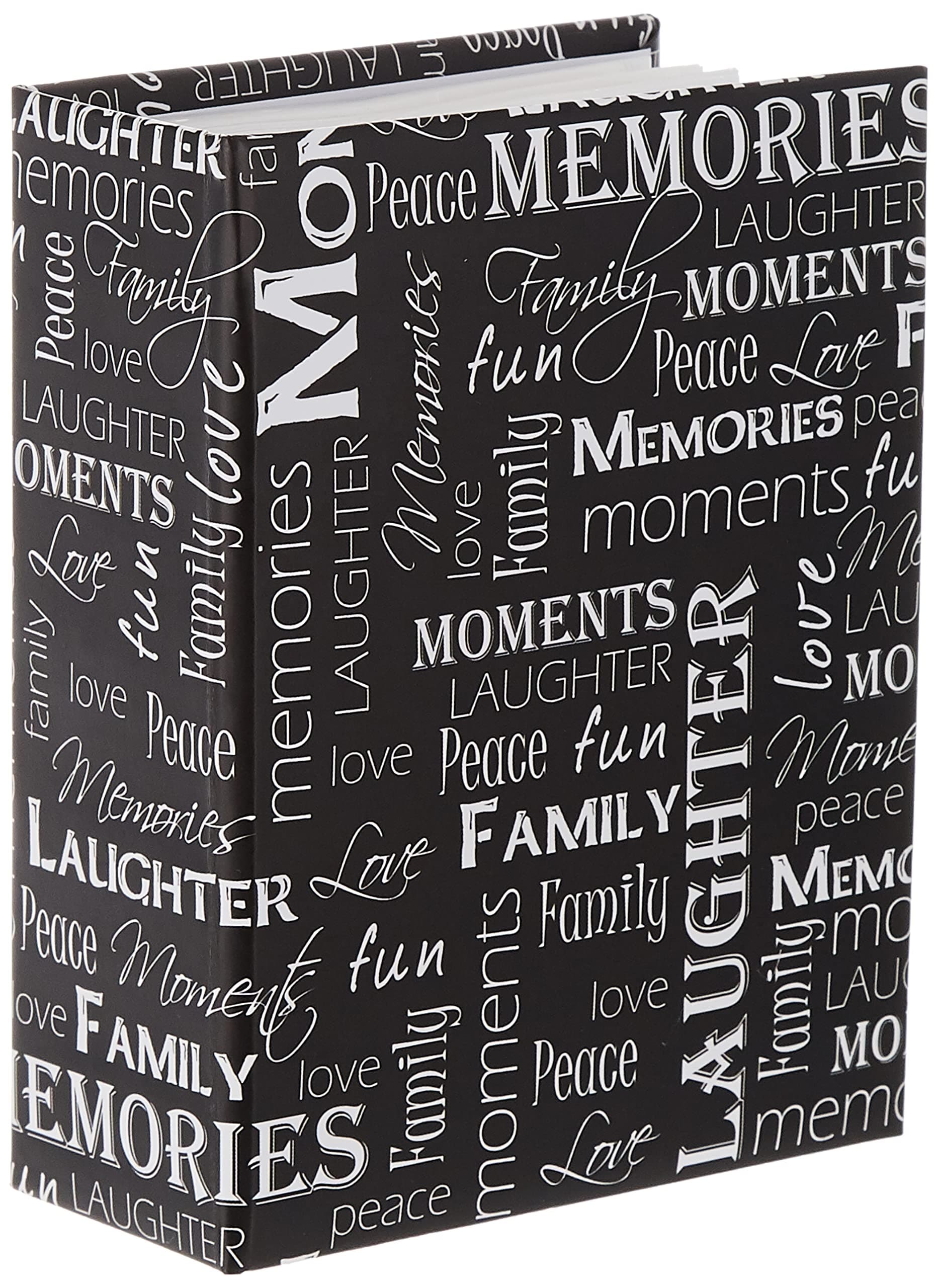 Pioneer Photo Albums A4-100/BWW 100 Pocket Mini-Max Photo Album, 4" x 6", Black and White Words