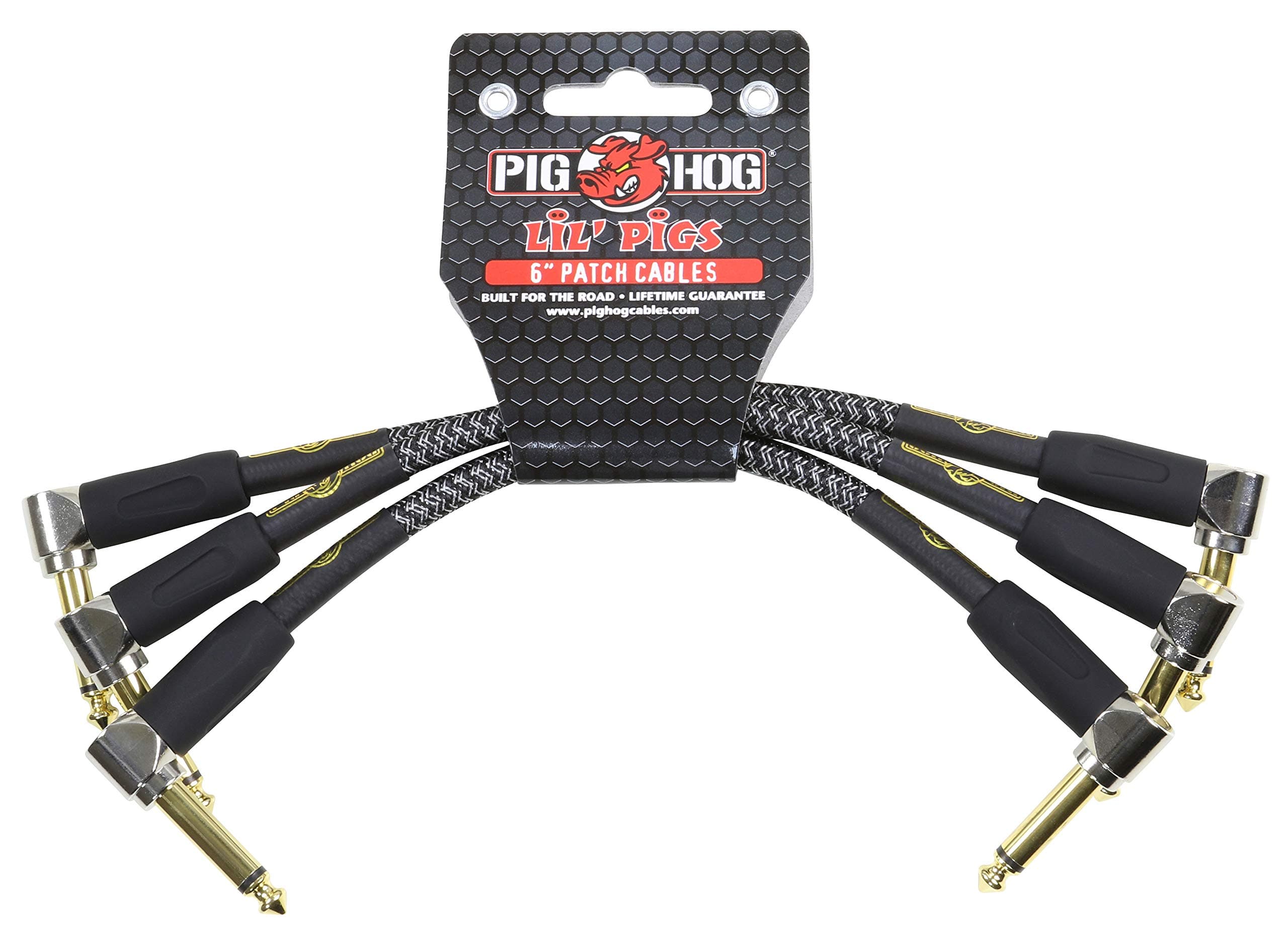Pig Hog PCH10AGR Amplifier Grill Right-Angle 1/4" to 1/4" Guitar Instrument Cable, 10 ft.