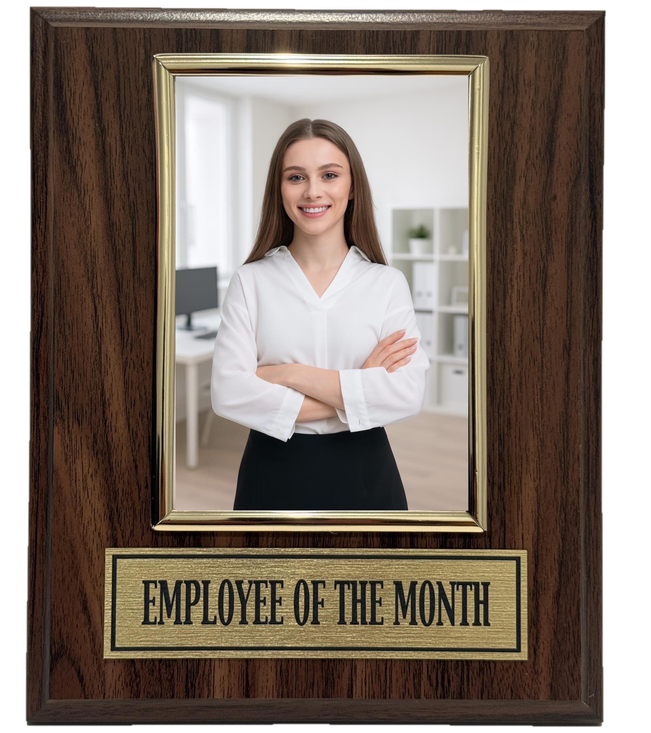 Trophy Hut Employee Of the Month Award Plaque. Custom 8"x10" Picture Plaque Holds a 4"x6" Photo. Employee Appreciation Award