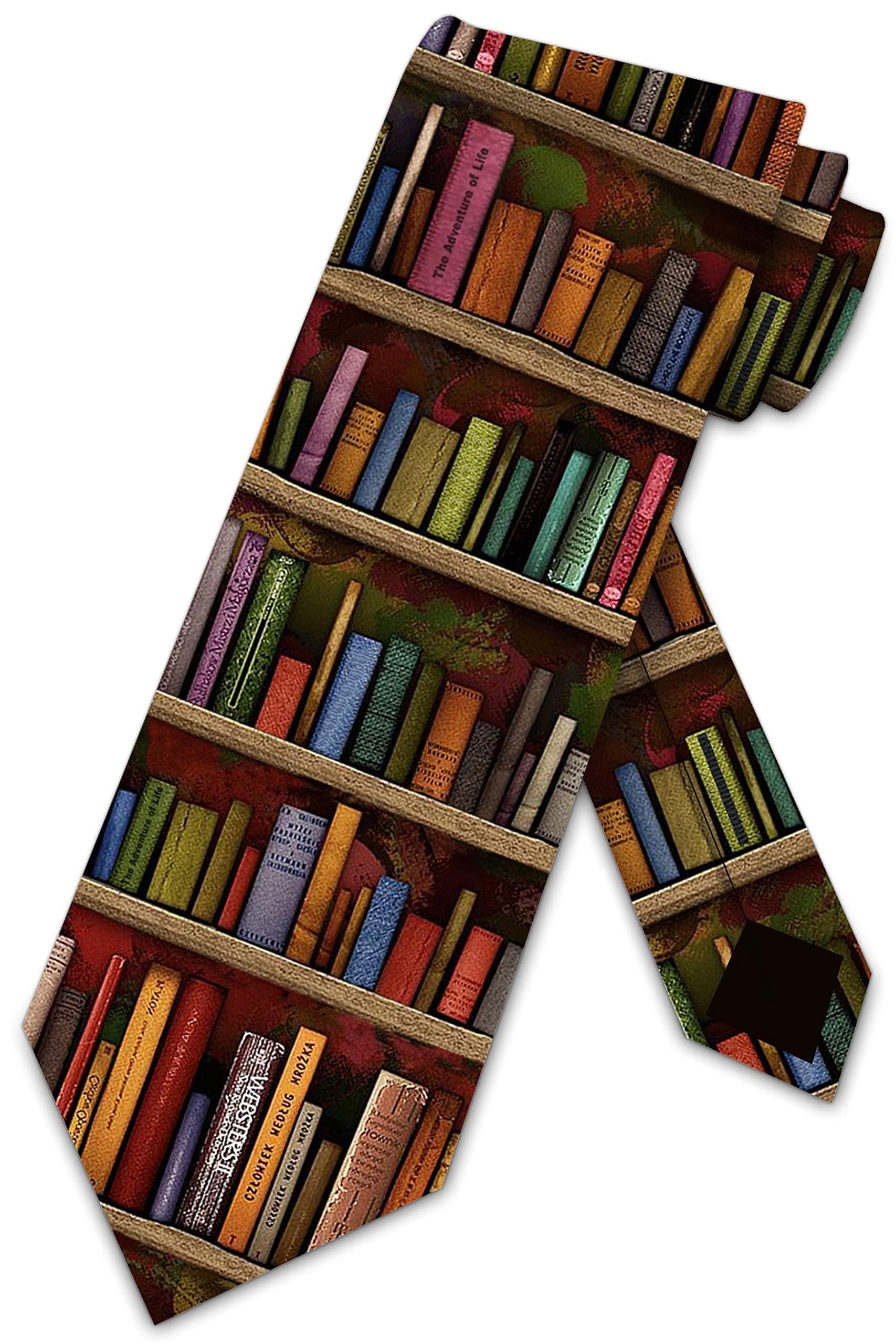 Book Ties Mens Literary Book Shelf Necktie by Three Rooker