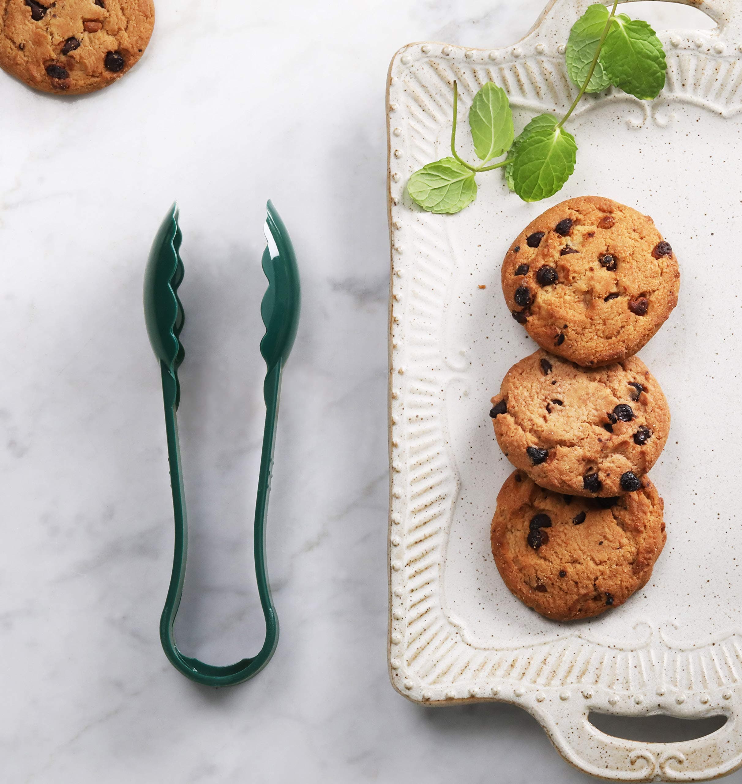 NSF Tongs Scalloped 6 IN (6" (Set of 12) Green)