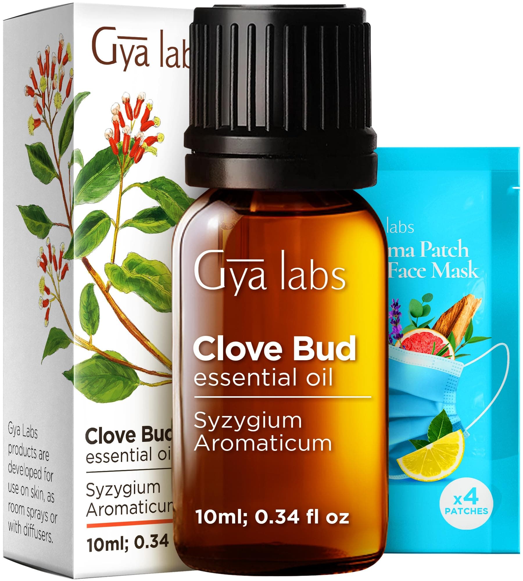 Clove Bud Essential Oil 10 ml - 100% Pure, Undiluted, Organic, Natural & Therapeutic Grade for Aromatherapy, Skin and Relaxation - Gya Labs