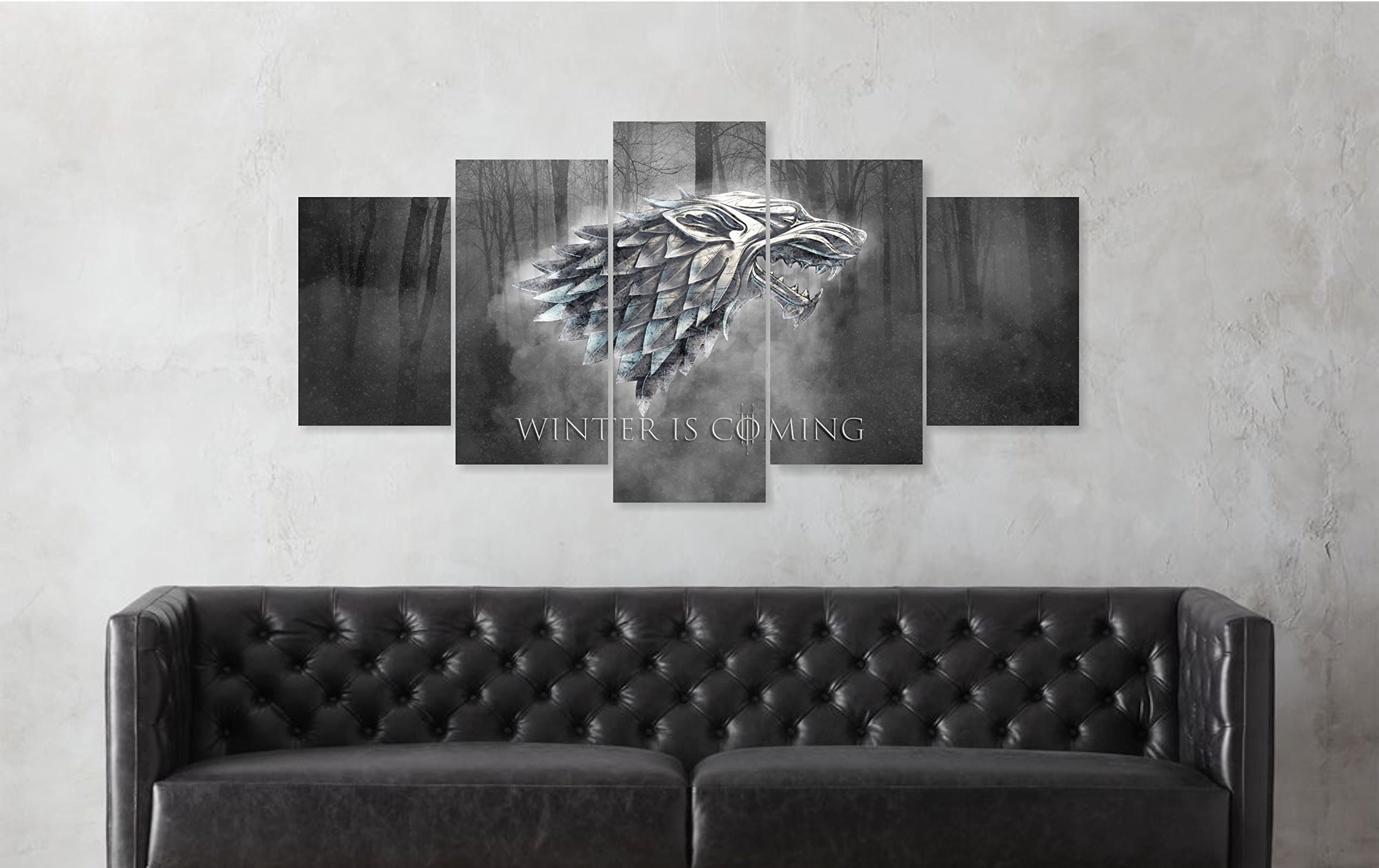PRINTELLIGENT Movies Set Game of Thrones Multiple Frames Wall Art for Home Decor (Multicolour, 10 x 20 inch) - 5 Panels