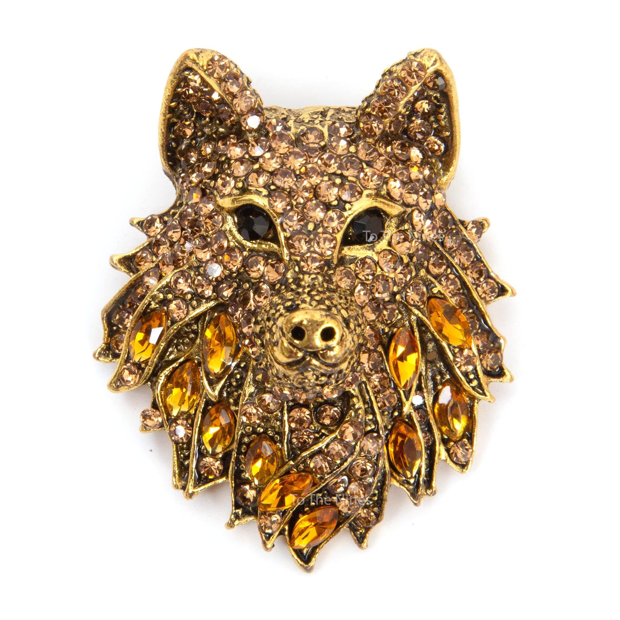 To The Nines Golden Wolf Lapel Pin