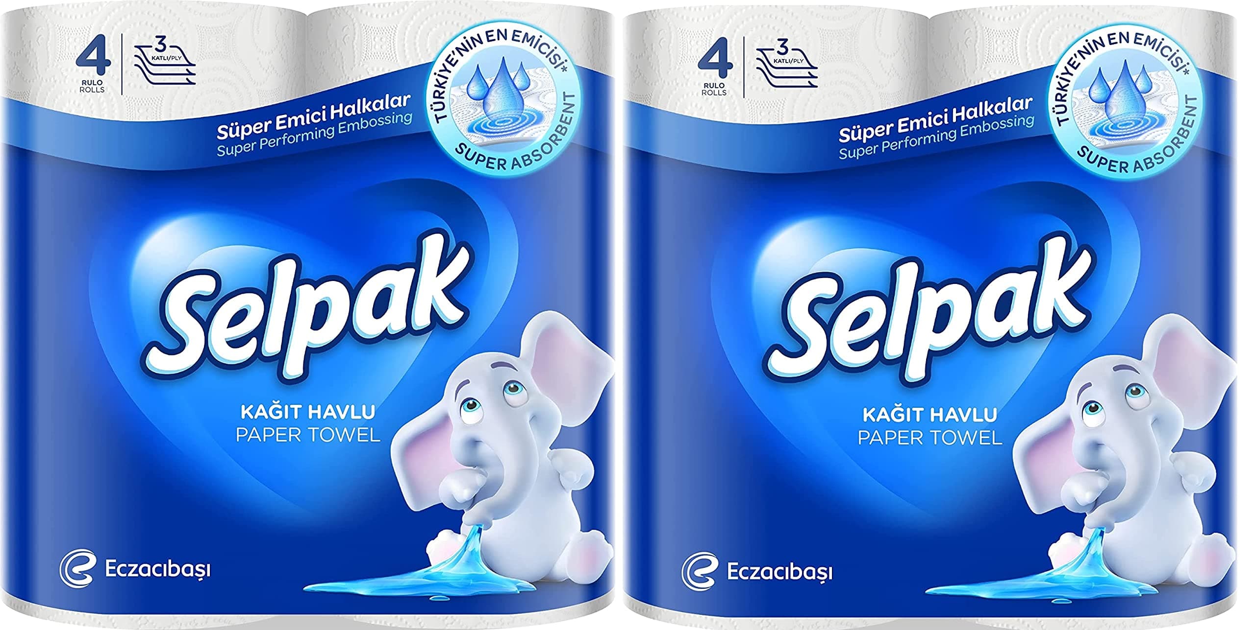 Selpak Kitchen Towel Paper 4 Rolls/Pack - 3Ply (Pack of 2)