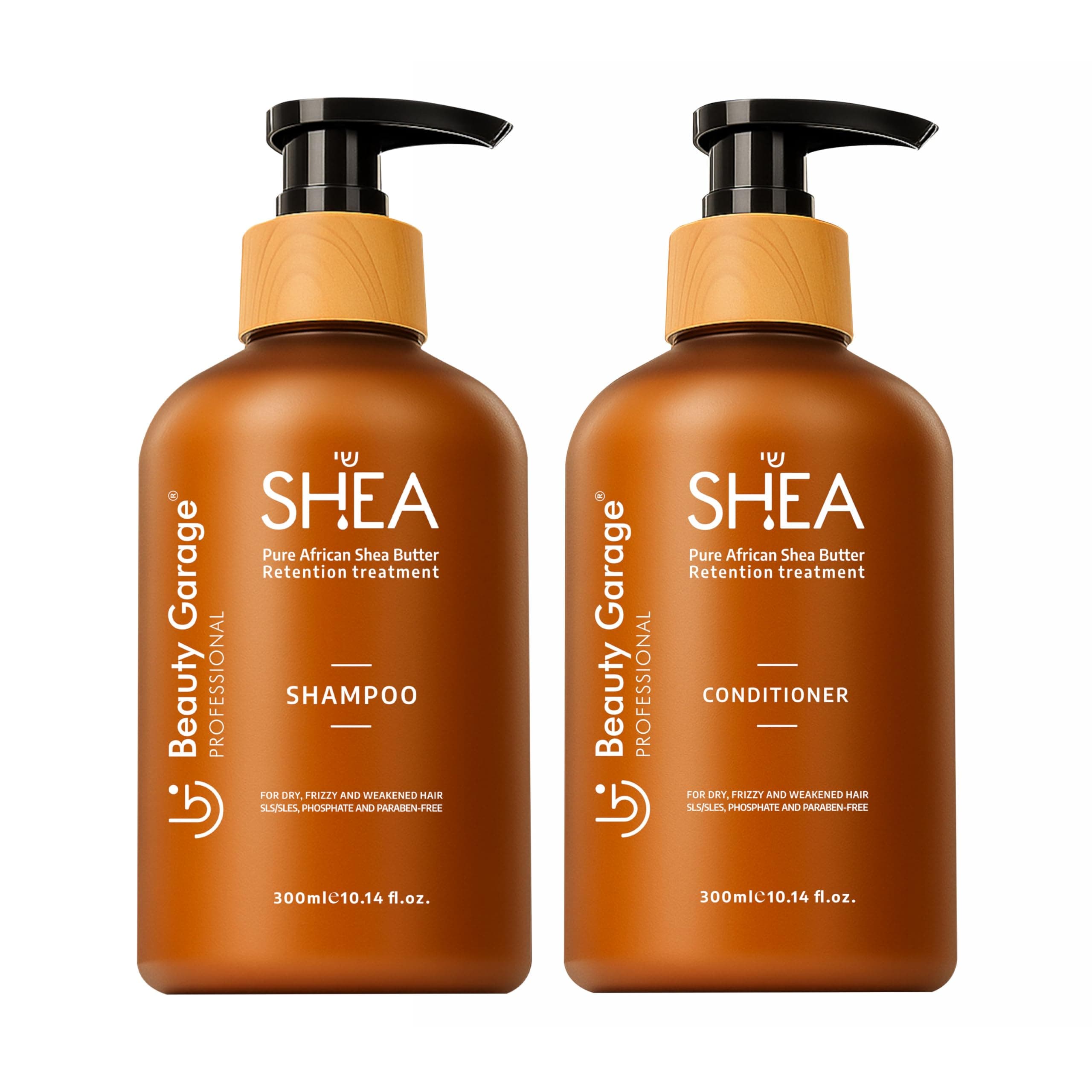 Beauty Garage African Shea Butter Shampoo and Conditioner for Women | Sulfate-Free Shampoo and Conditioner Hair Care Combo for Dry & Color-Treated Hair (Pack of 2)