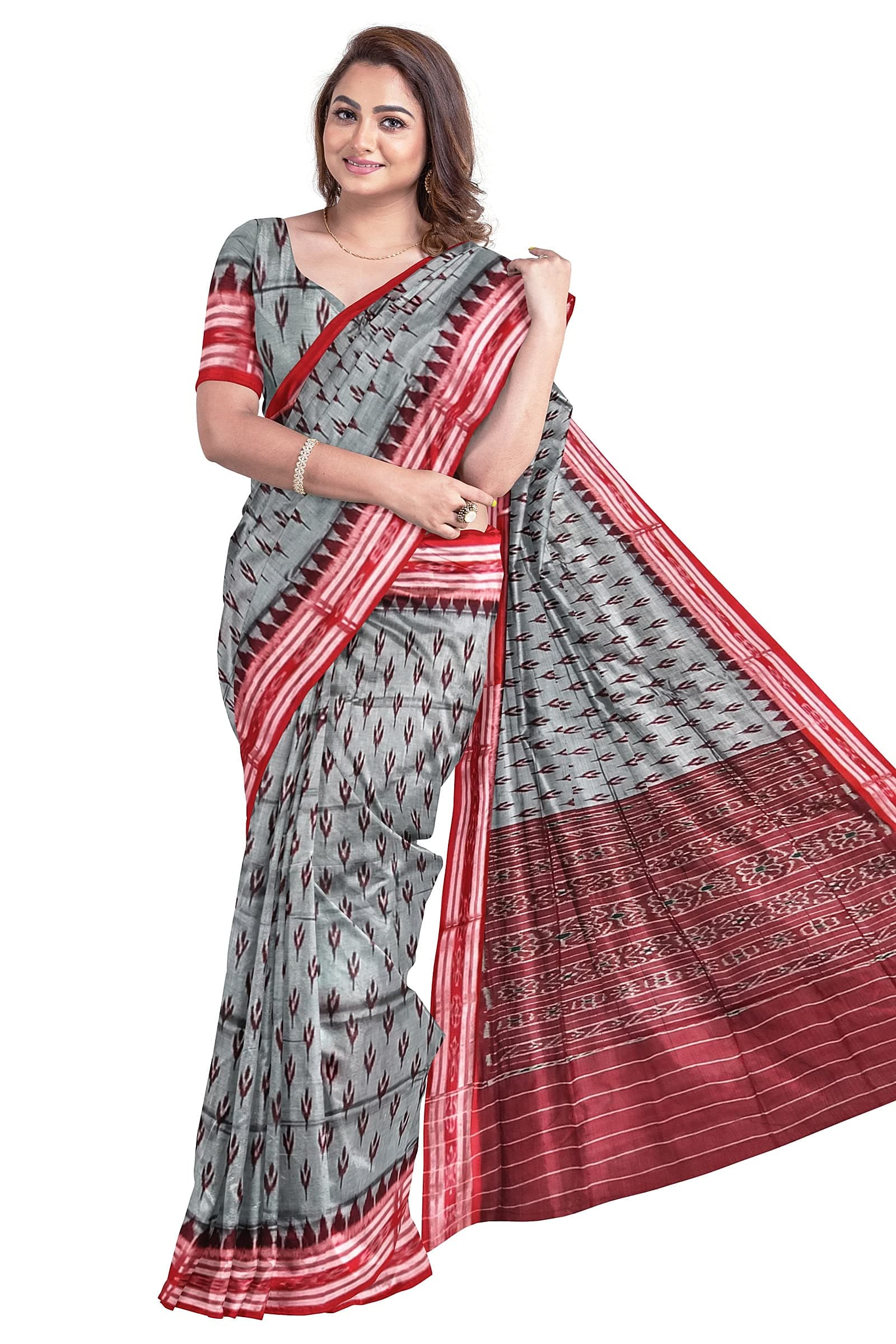 BHS Women's Sambalpuri Pure Cotton Bomkai Saree (Nuapatanapata_Multicolour)