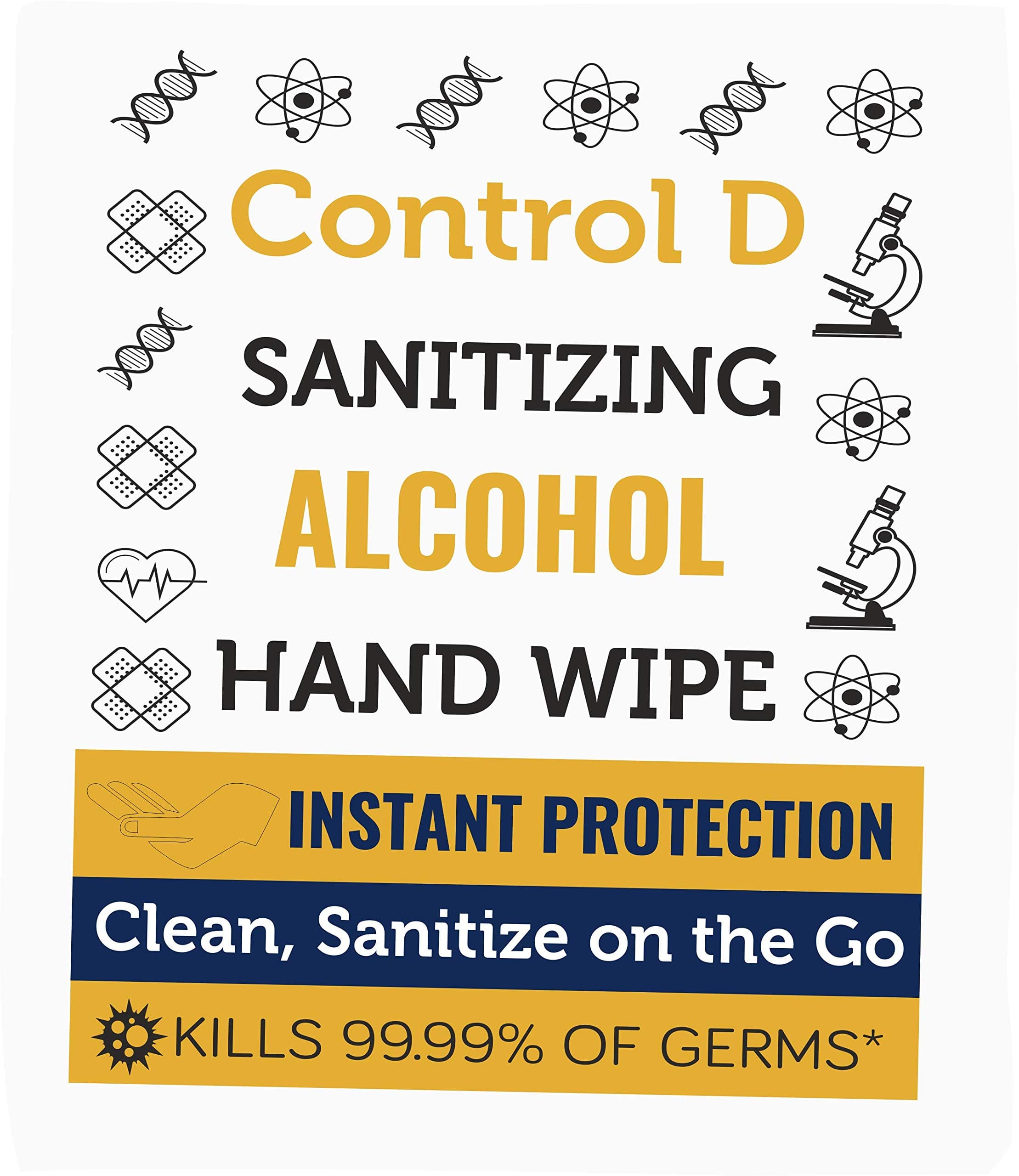 Control D 100 Individually Packed Disinfectant Large Wet Wipes