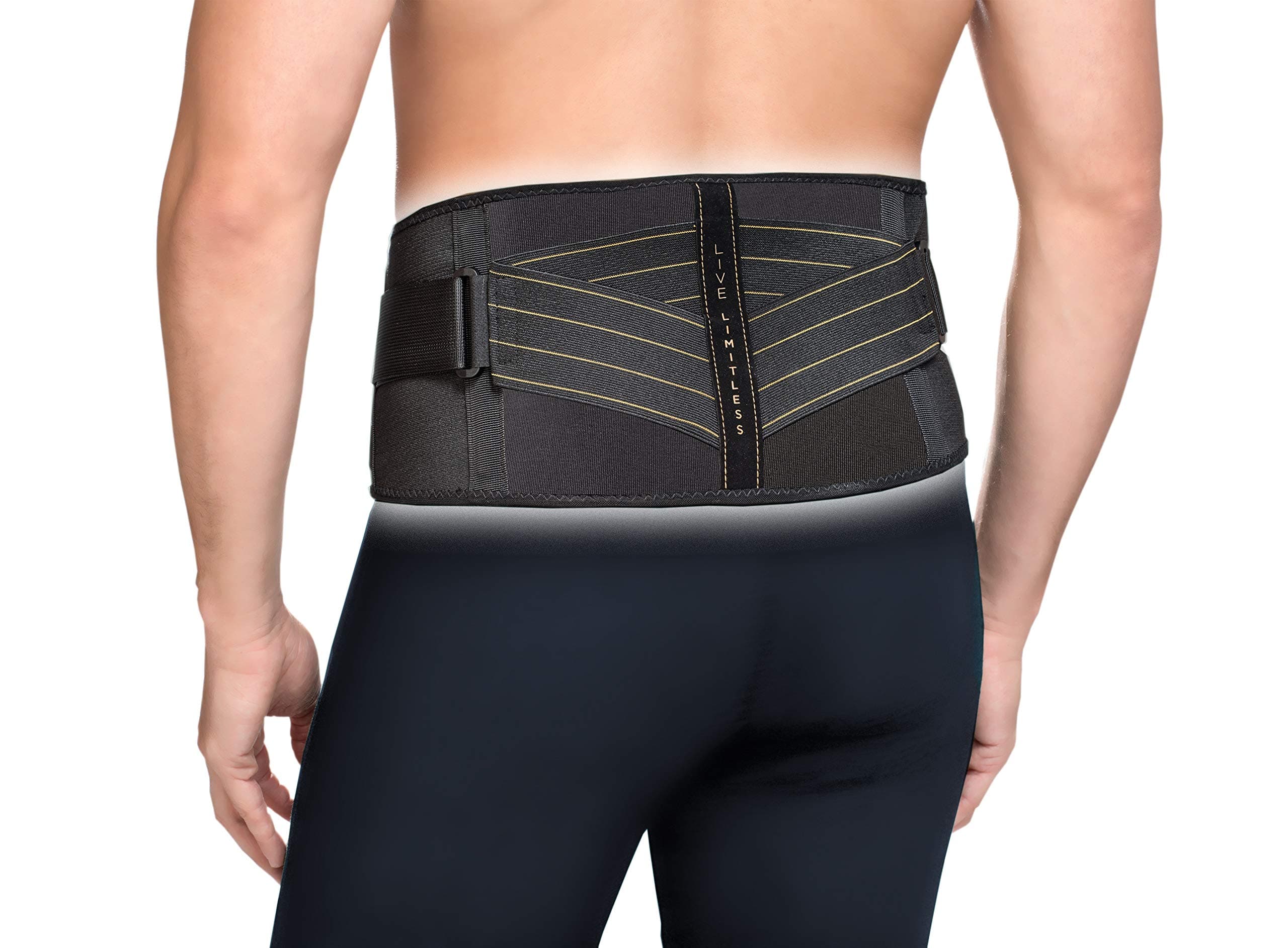 Copper Fit Pro Back Support, Black with Copper Trim, Large/X-Large, Unisex Waist Size 39â€ -50â€