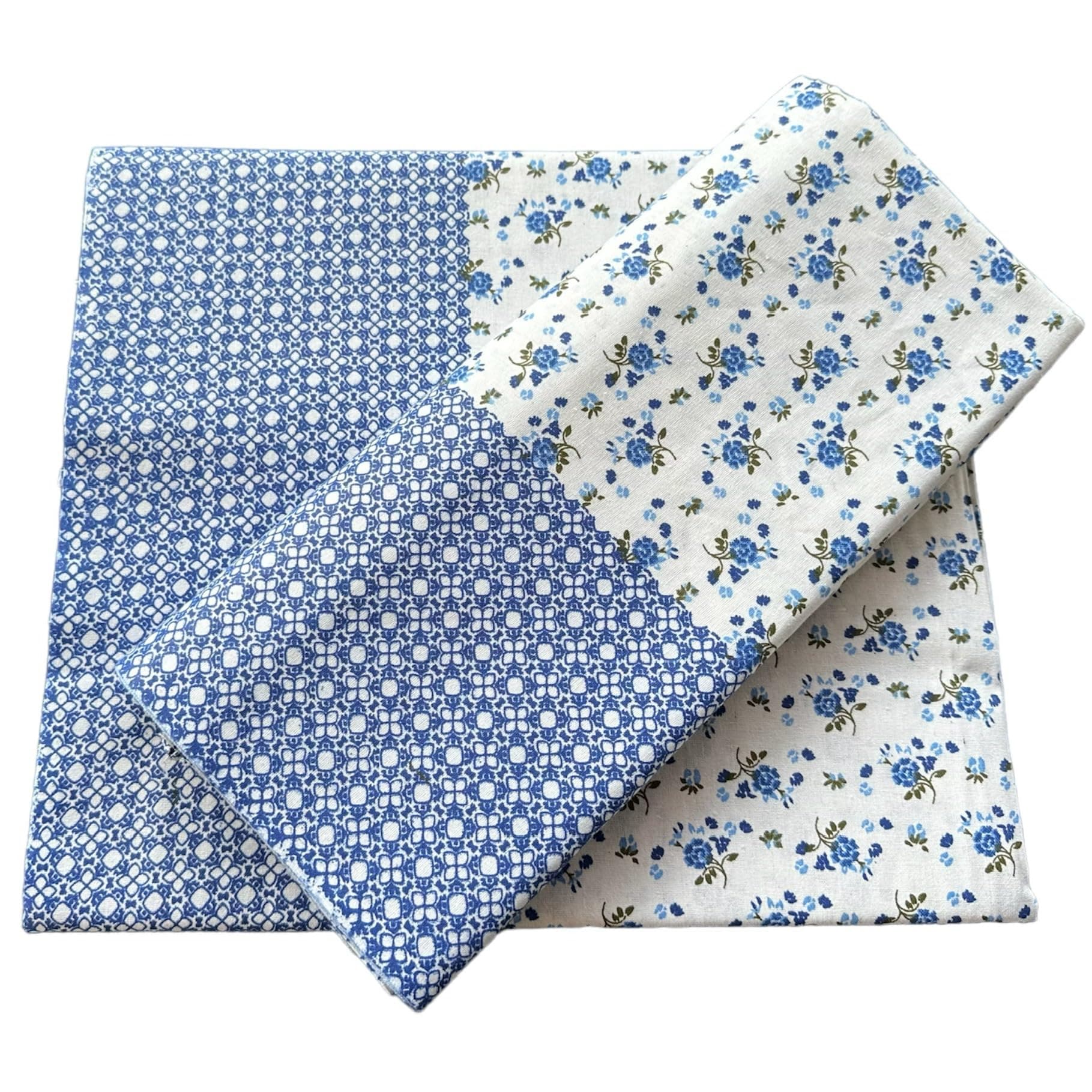 Cotton Summer Topsheet Single Bed Set of 2, 300 TC Soft Odhne Wali Chaddar, Lightweight Breathable Cotton Flat Sheet for Daily Use, 60x90 Inches (Blue_Pack of 2)
