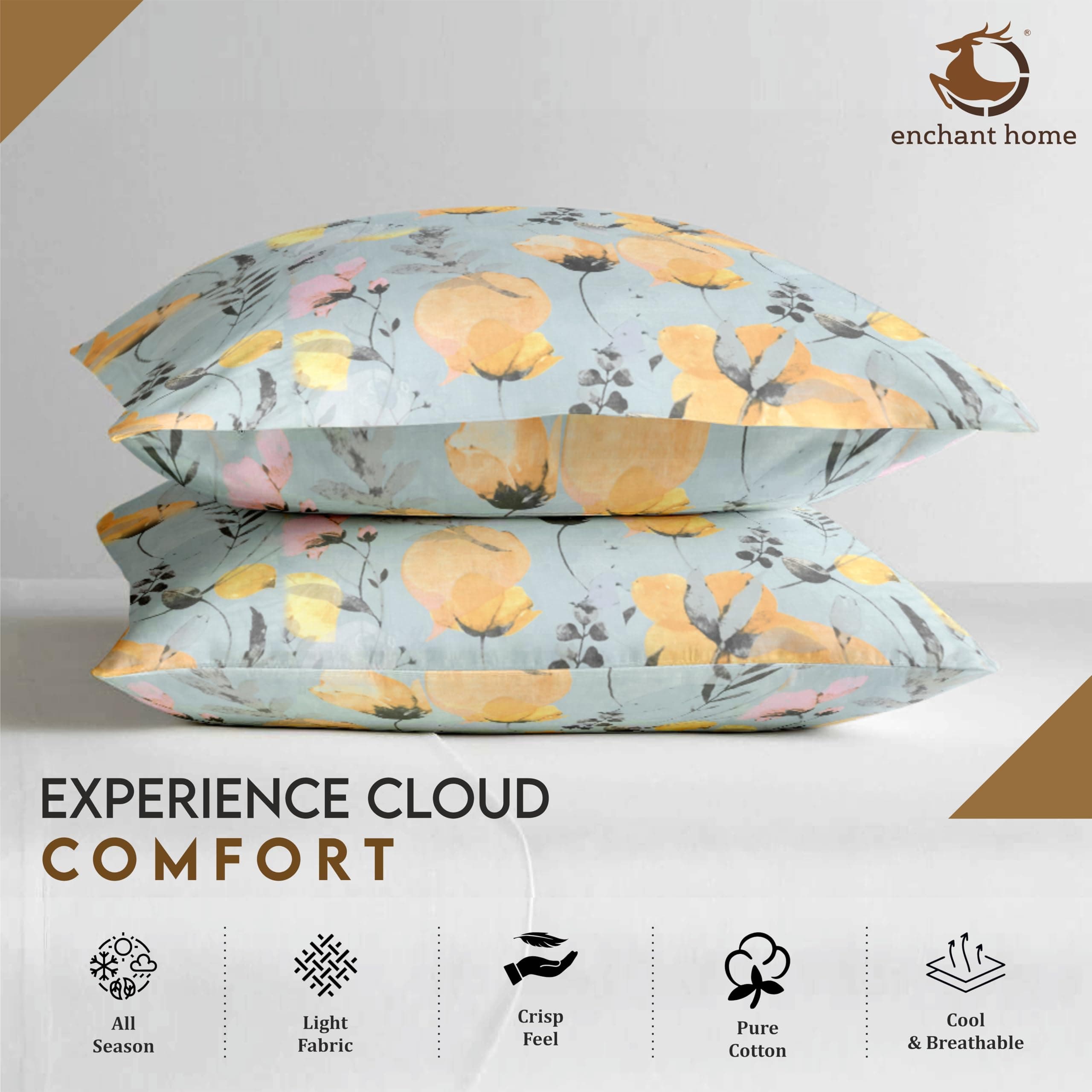 Enchant Home Satin Glory Collection Pure Cotton Bedsheet