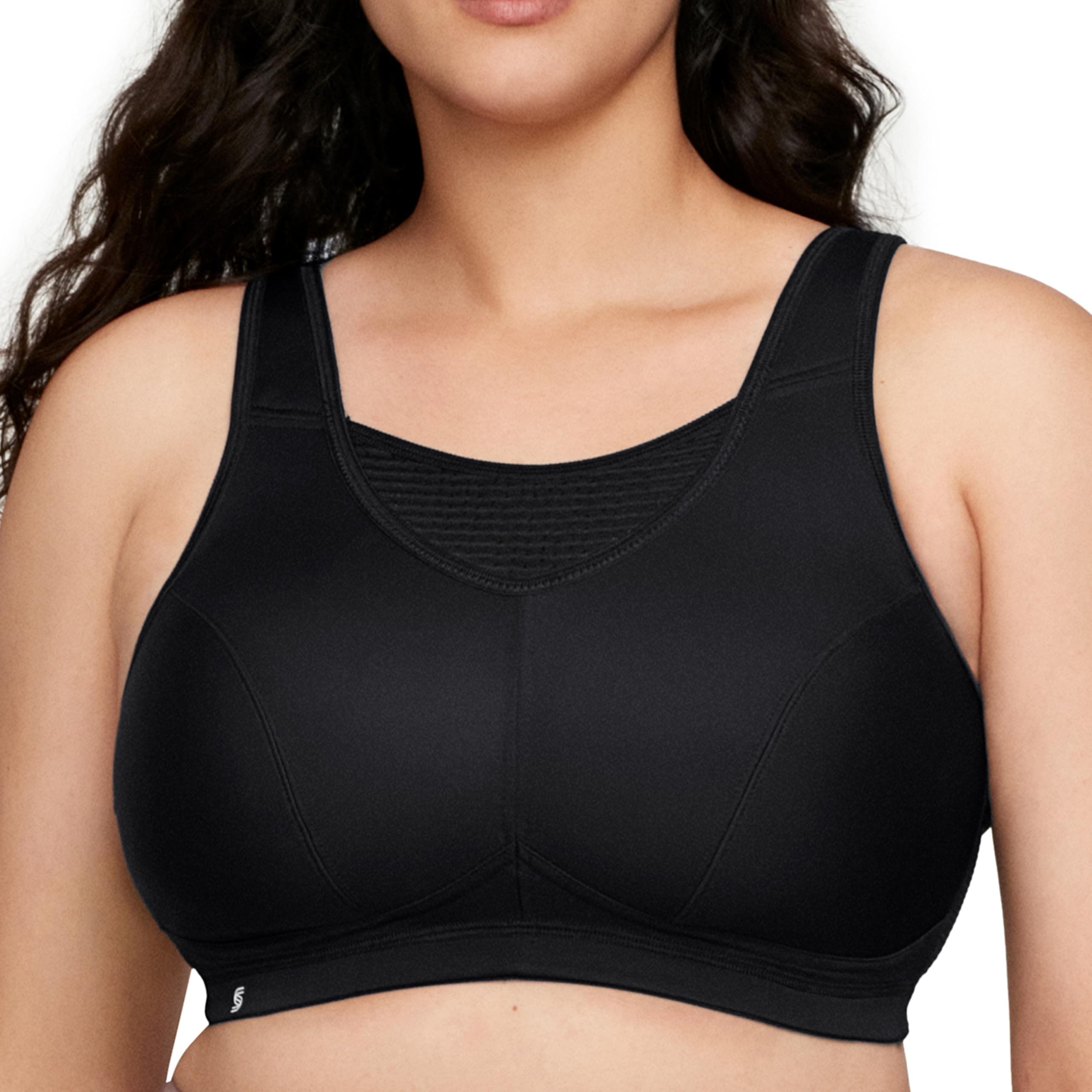 Glamorise Women's Plus Size Camisole Sport Bra, Black, 46DD