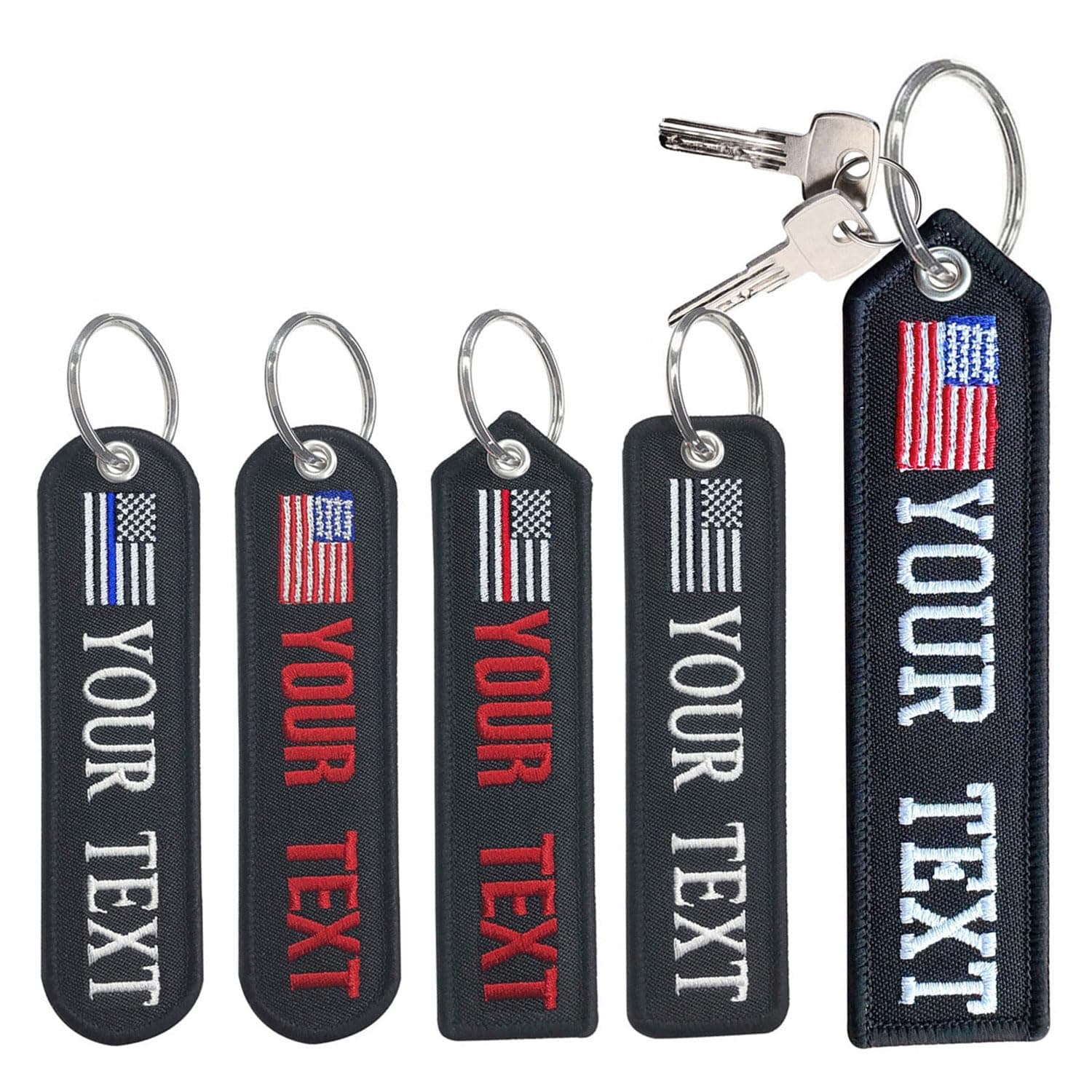 Avantaway Kamao Personalized Keychain, Custom Embroidery Keychain Military Motorcycles Key Tag for Men Friend Gift Bike, Black, 12.5x3cm, Black,, 12.5x3cm