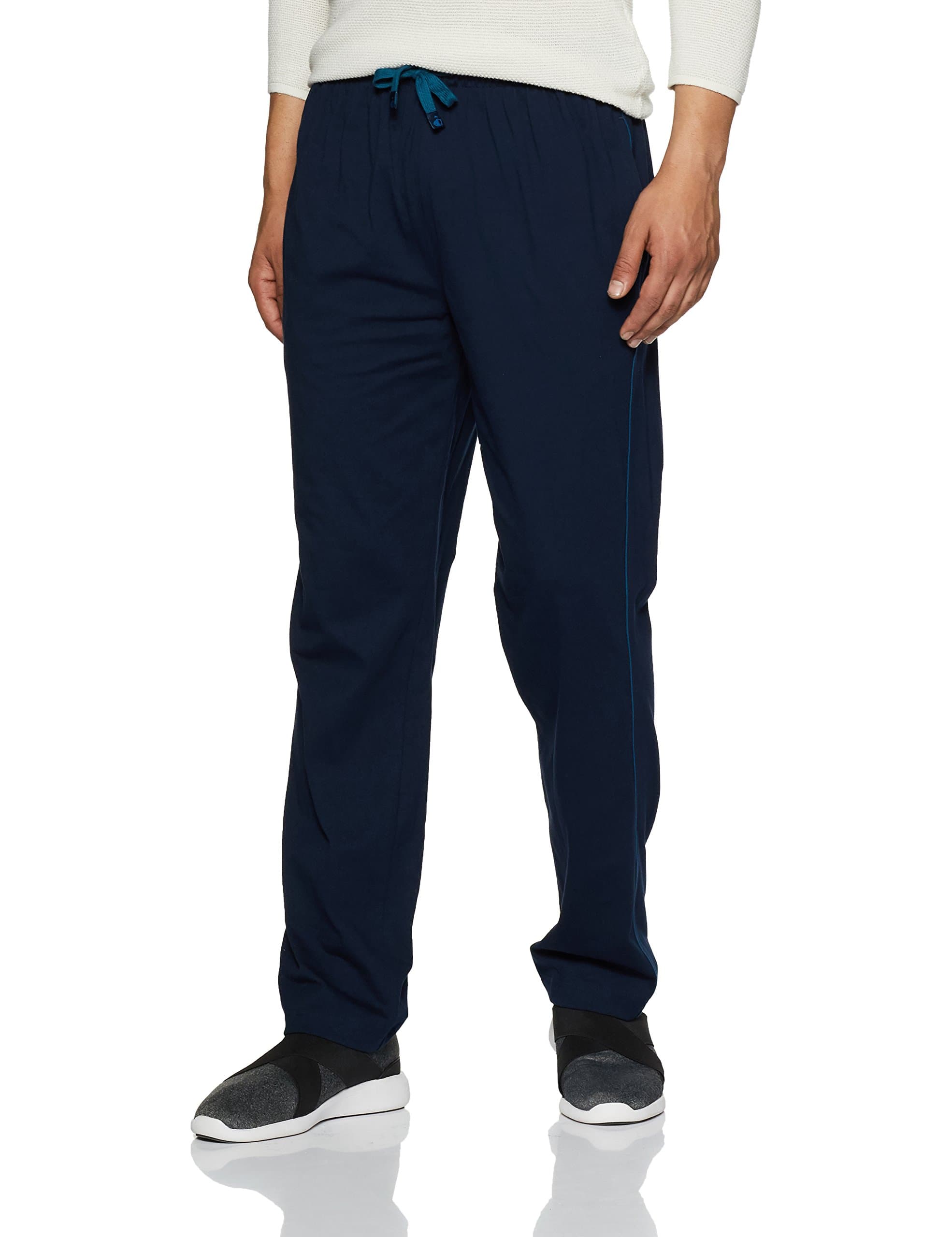 Jockey Men's Relaxed Fit Cotton Track Pants (9500_X-Large_Navy & Seaport Teal_Navy Blue, Seaport Teal_XL)
