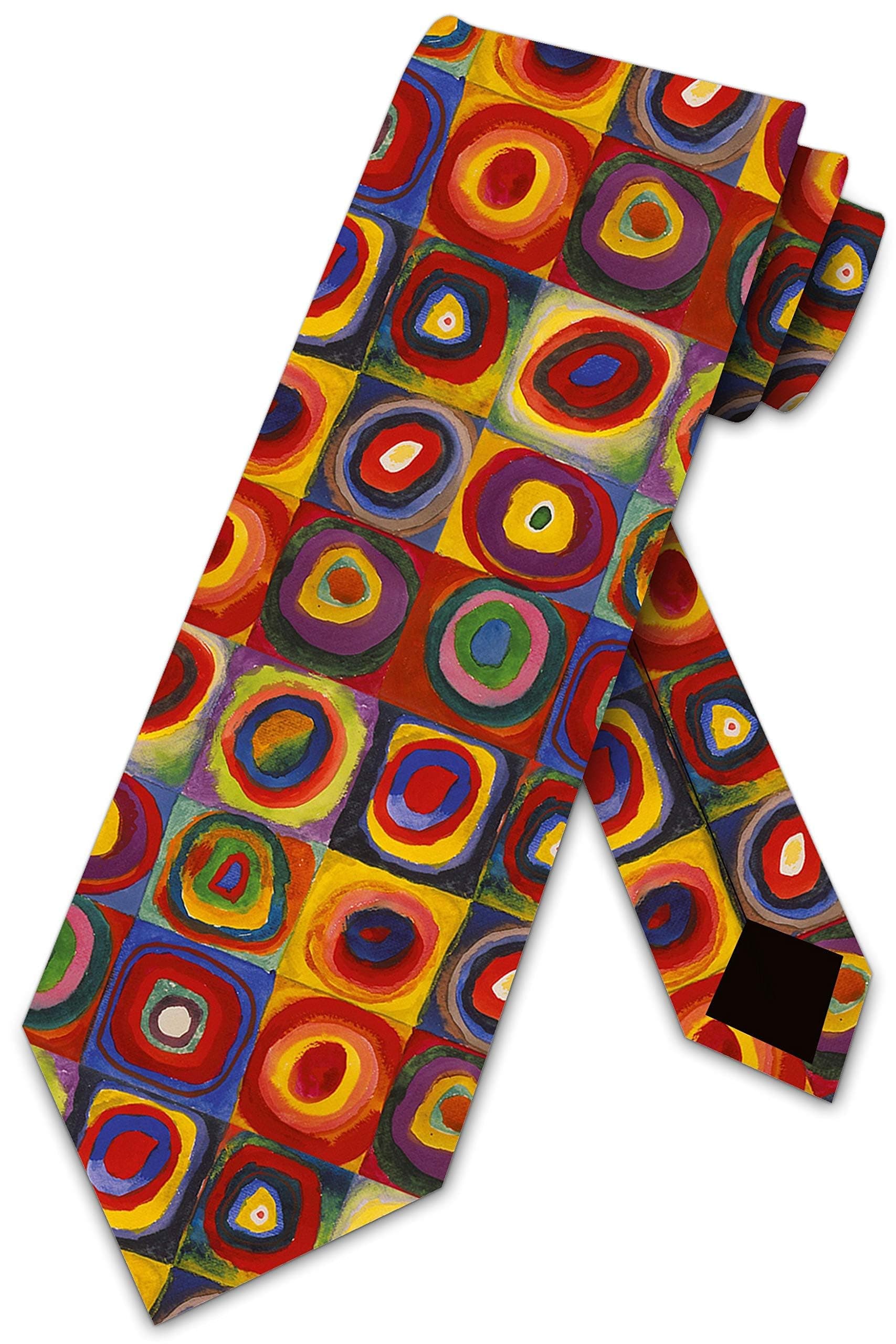 Kandinsky Ties Squares and Concentric Circles Necktie Art tie by Three Rooker