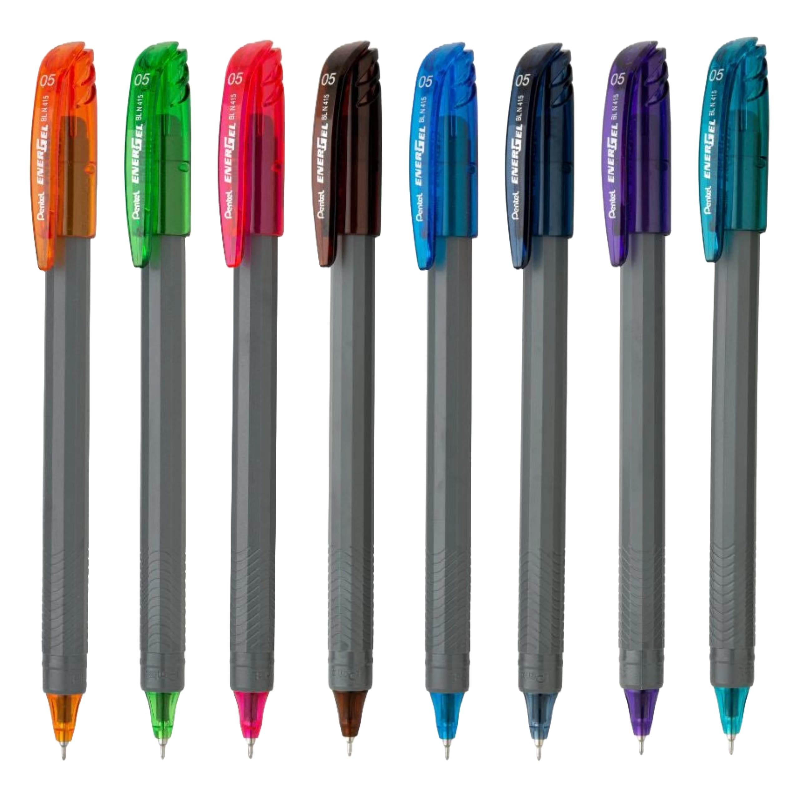 Pentel Energel BLN415 0.5mm Roller Gel Pen | Lightweight Gel Pen For Smooth Writing Experience (Set of 8, Multicolor)