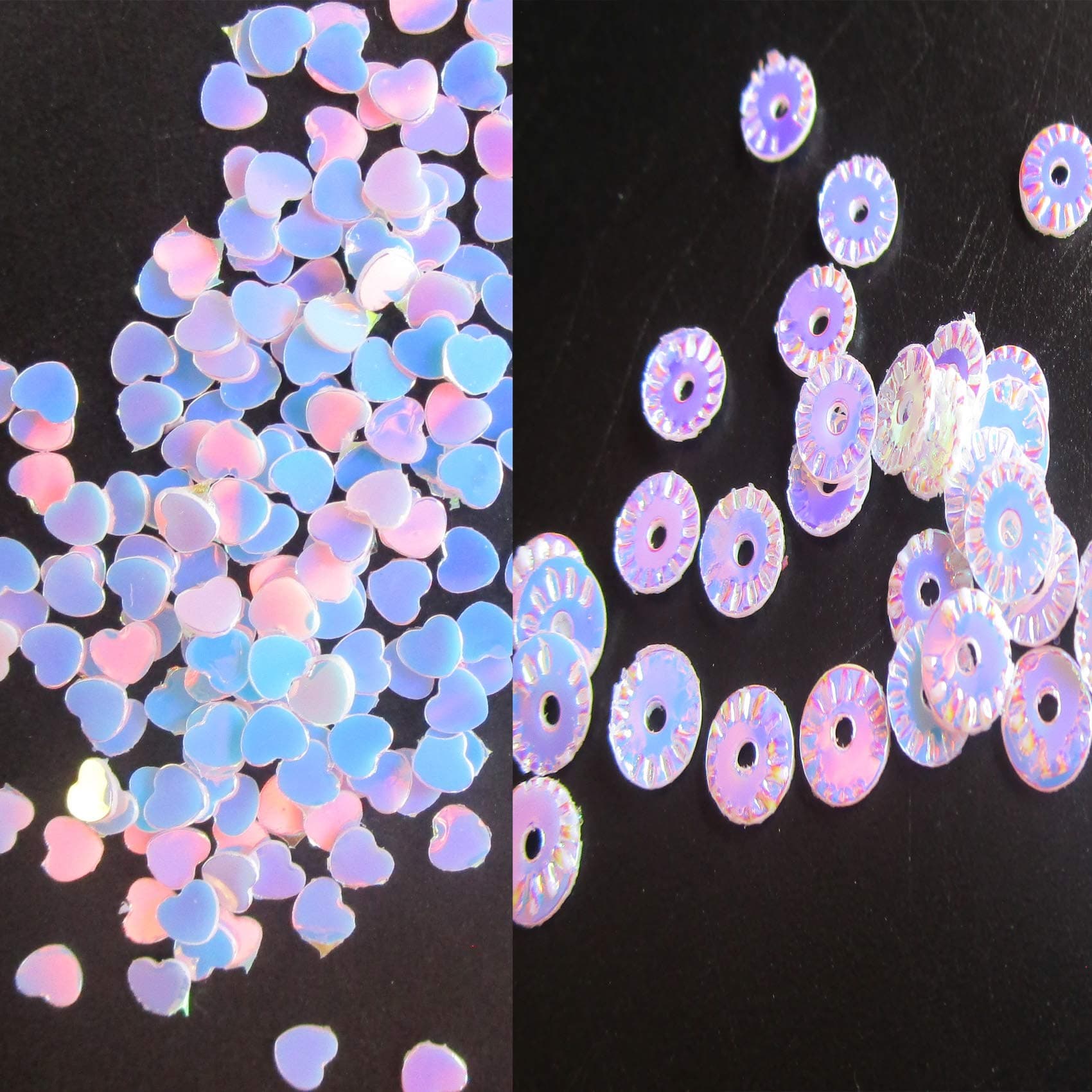 2 Boxes Chunky Glitter Flakes Heart Star Clover Leaf Snowflake Iridescent Blue Glitter Sequins Charms Resin Slime Crafts Nail Art Decor