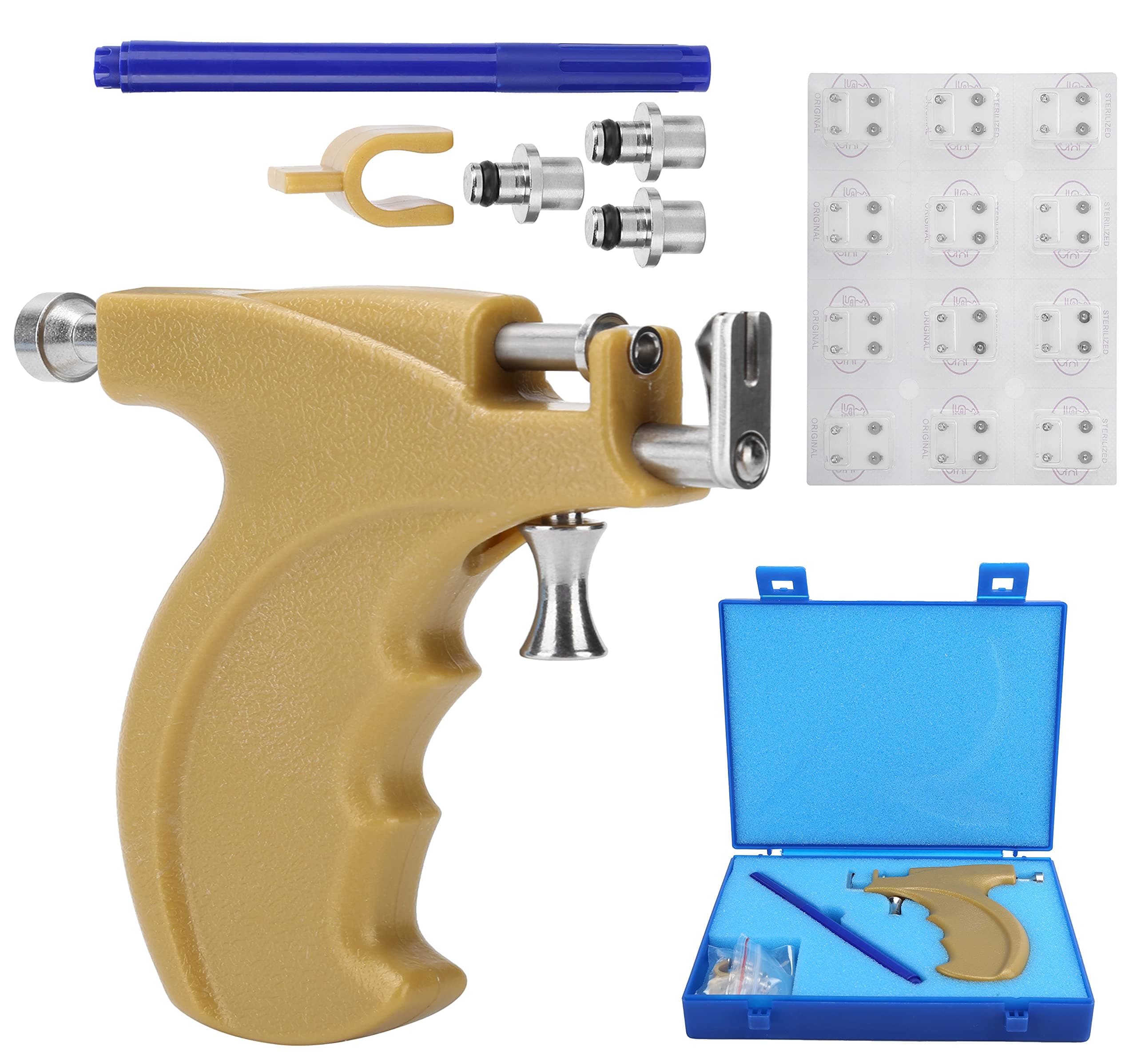Professional Stainless Steel Piercing Gun, Nose Navel Ear Piercing Instrument Tool Kit, Painless Piercing Gun, Piercing Kit and Piercing Tool