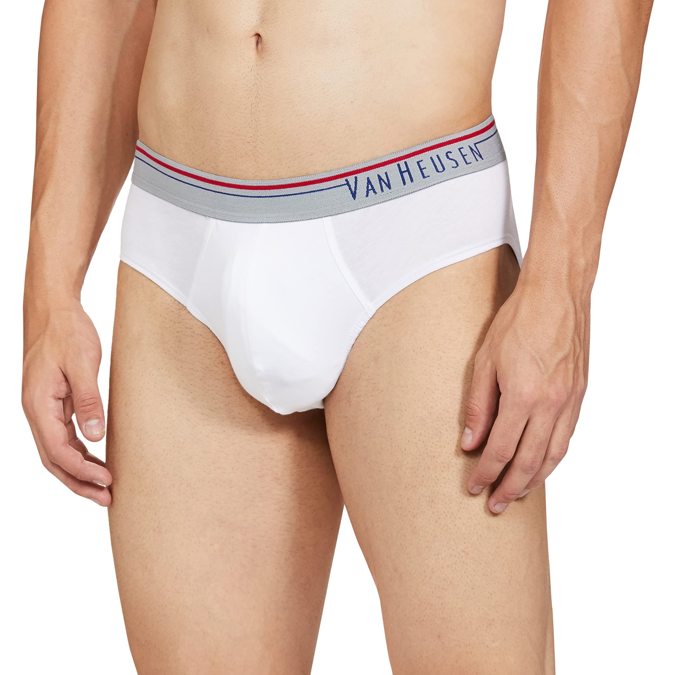 Van Heusen Men Briefs - 100% Combed Cotton - Anti Bacterial, Colour Fresh, Moisture Wicking White