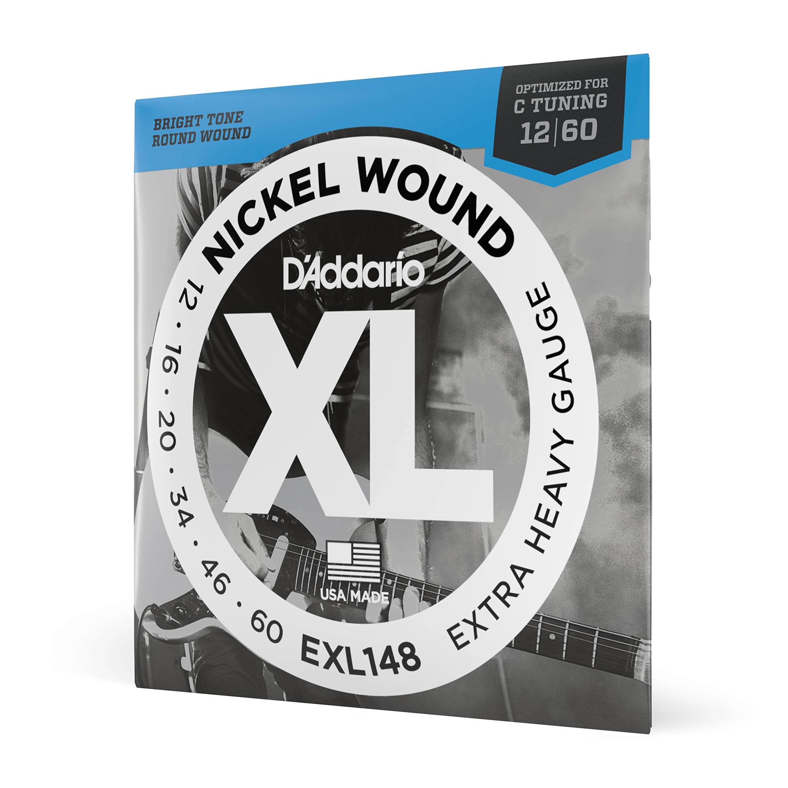 D'Addario EXL148 Nickel Wound Electric Guitar Strings, Extra-Heavy, 12-60
