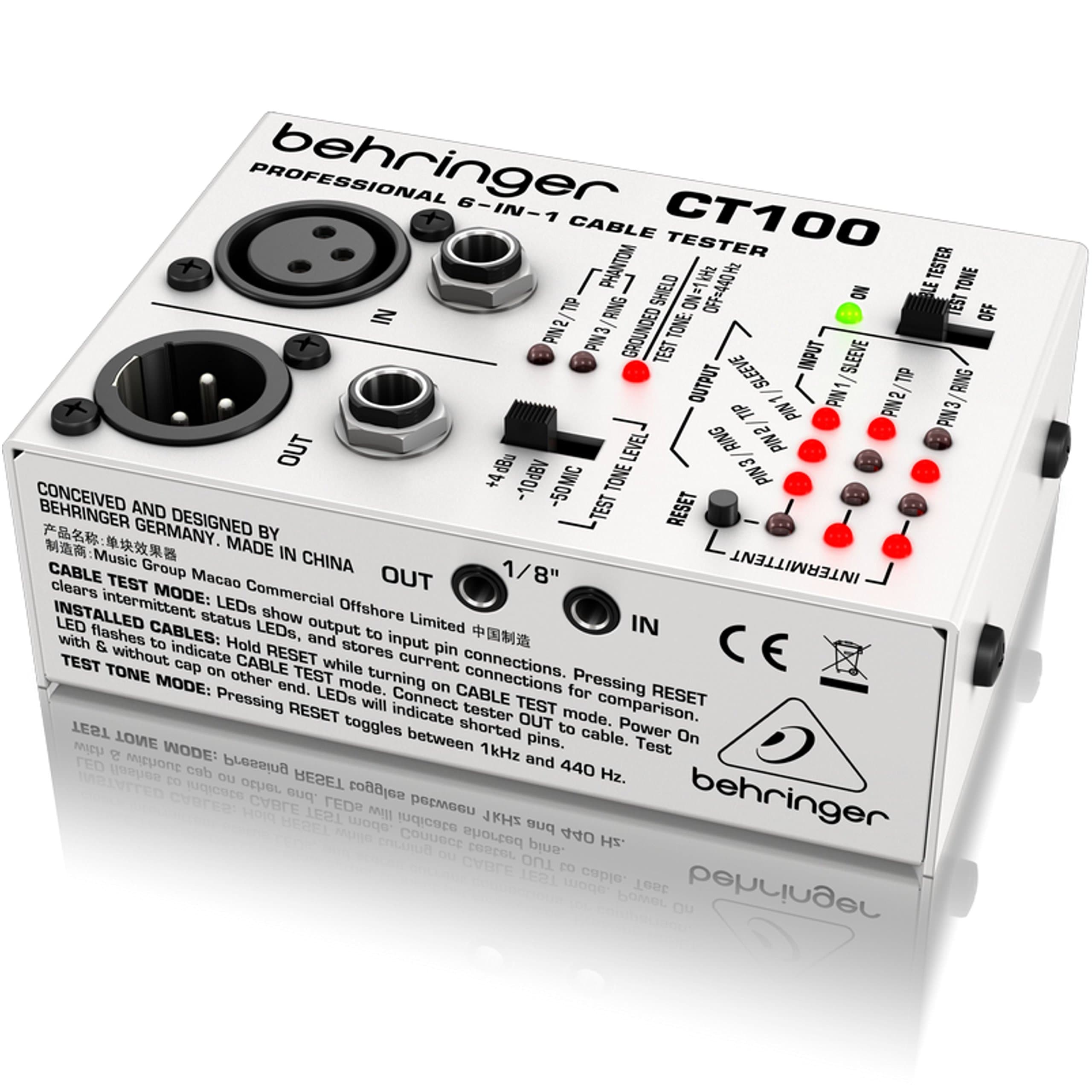 Behringer CT100 Cable Tester, Silver