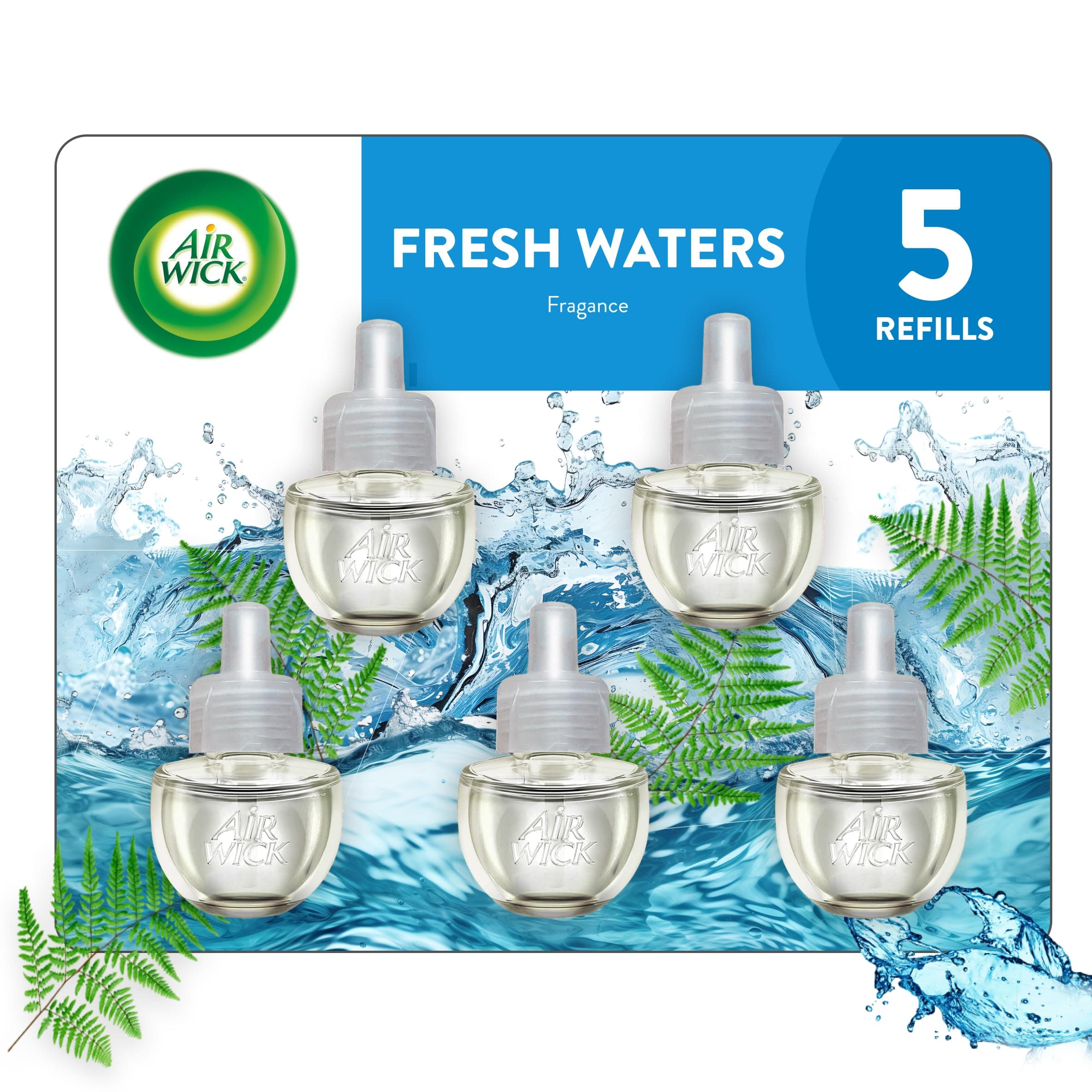 Air Wick Scented Oil 5 Refill, Fresh Waters, 3.38 Fl Oz