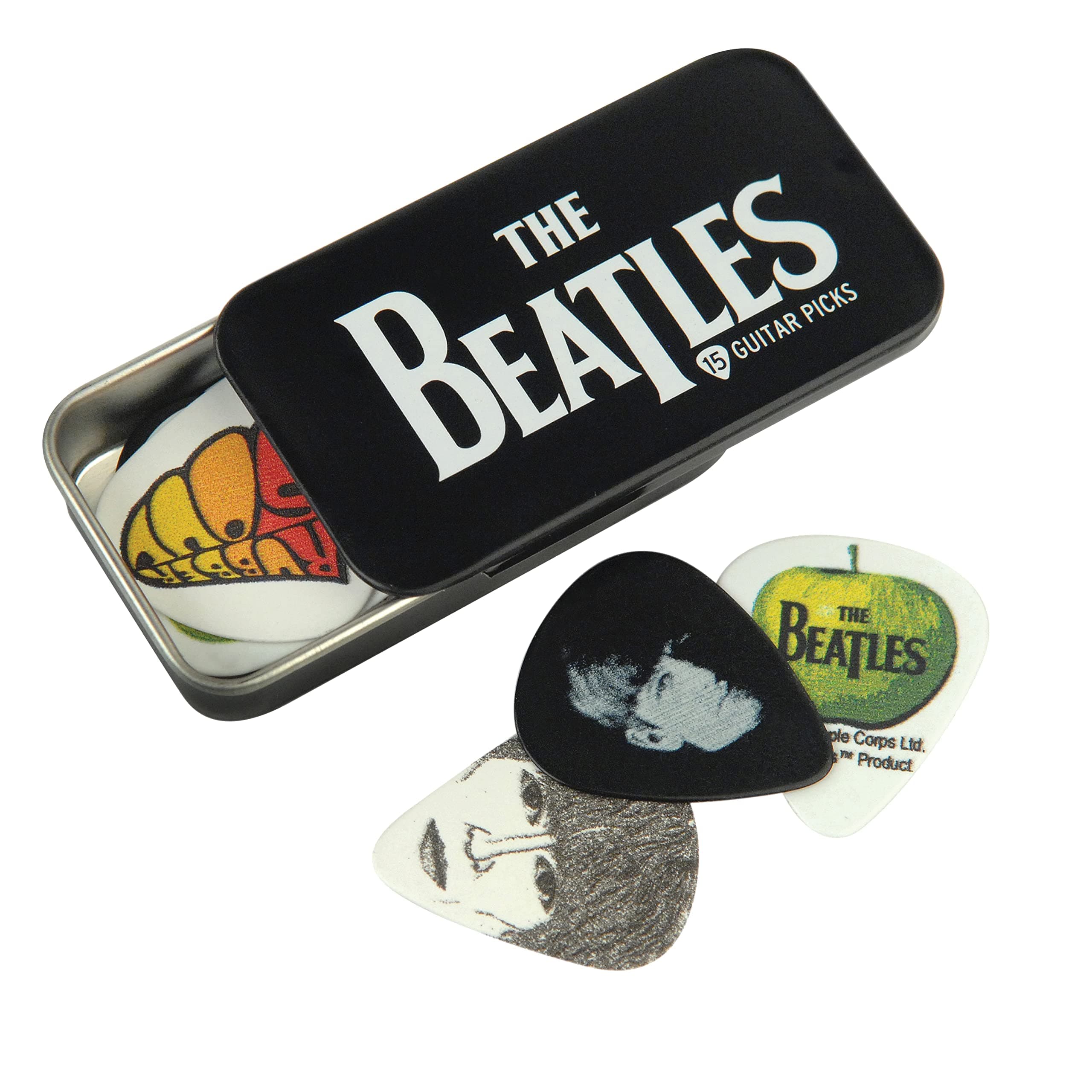 Planet Waves 1CAB4-15BT1 Beatles Signature Guitar Pick Tins, Logo, 15 picks