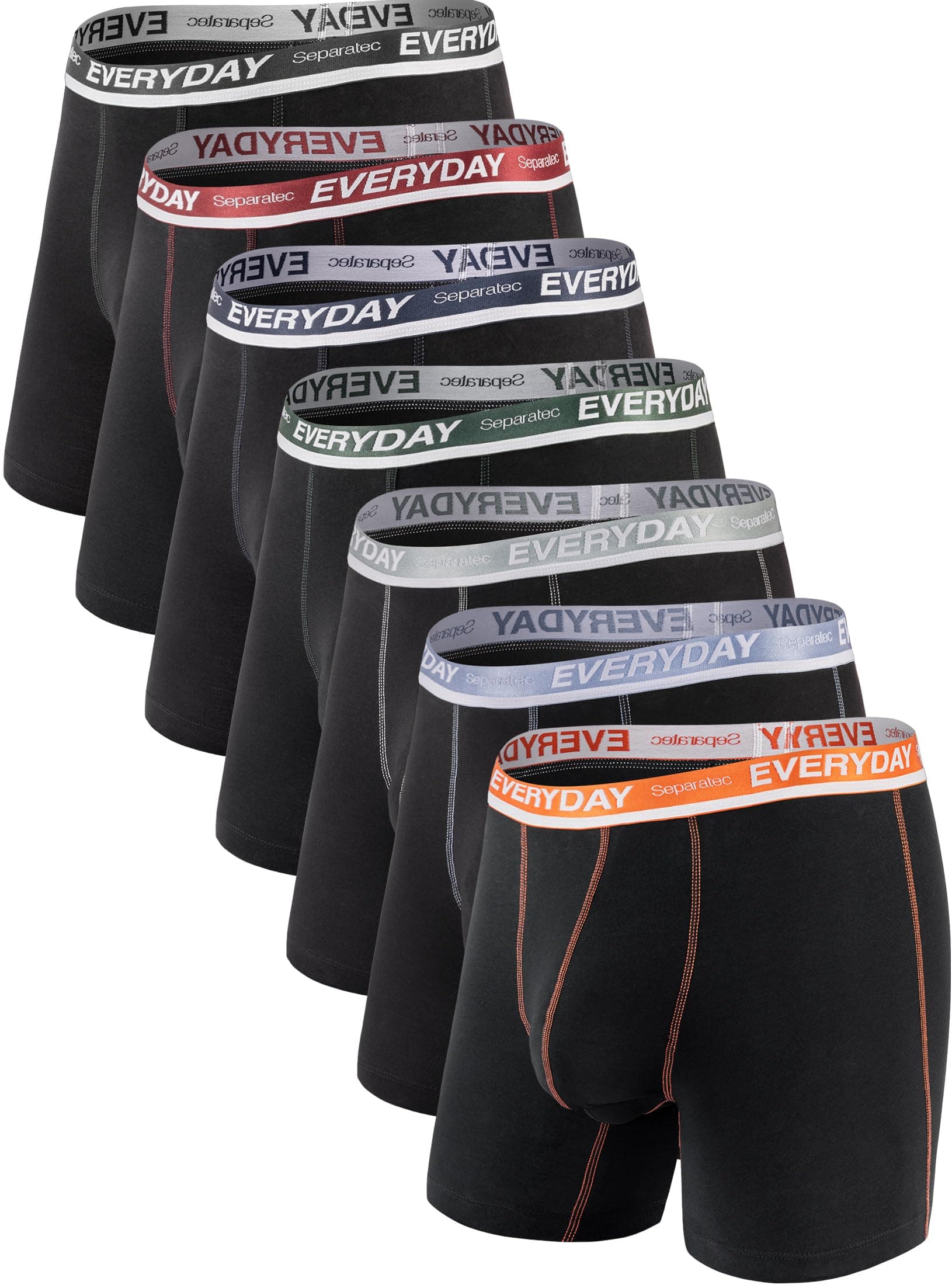 Separatec Men's Underwear Cotton Boxer Briefs Breathable and Soft with Dual Pouch Design 7 Pack