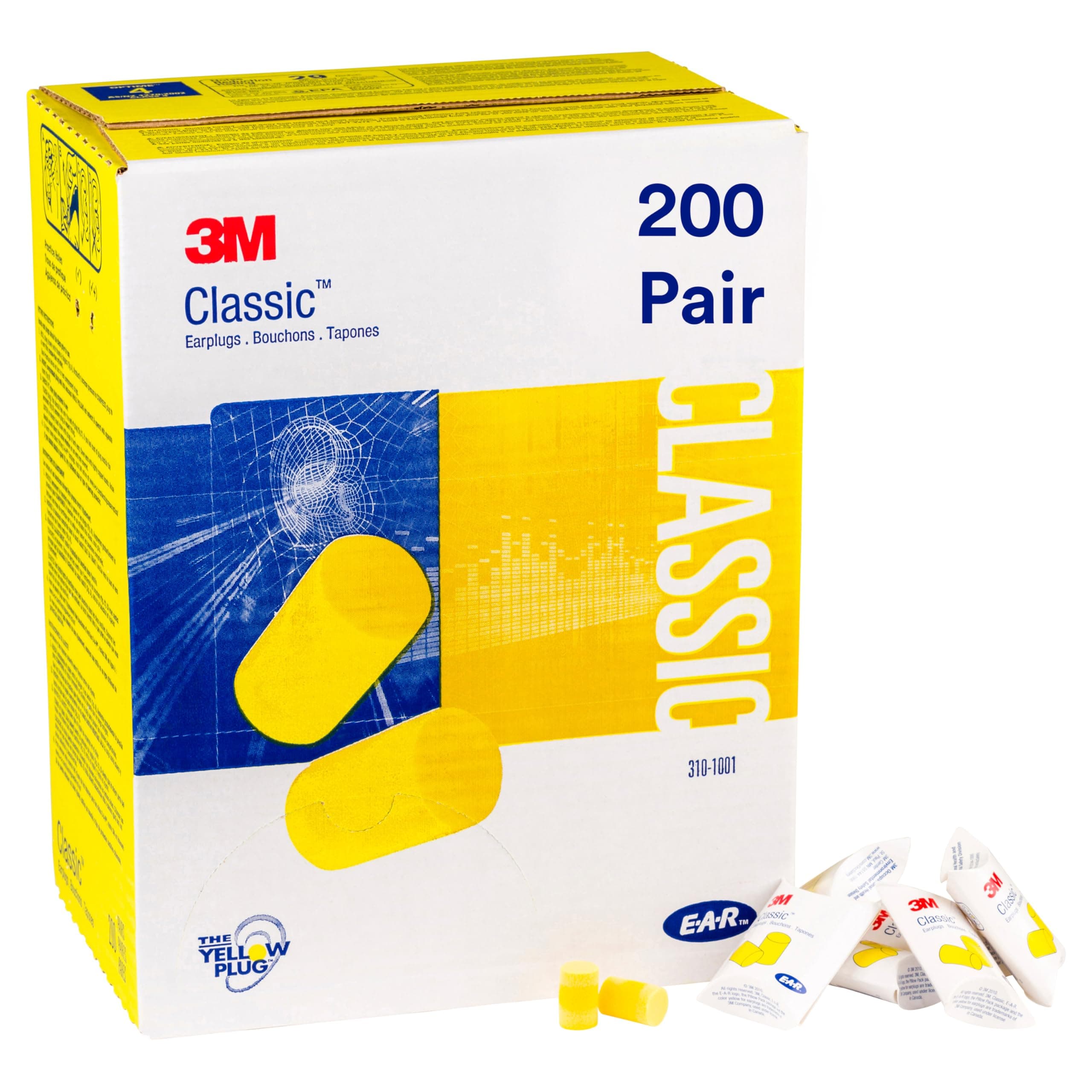 3M OCS1137 Classic Earplugs in Pillow Pak (Case of 200)