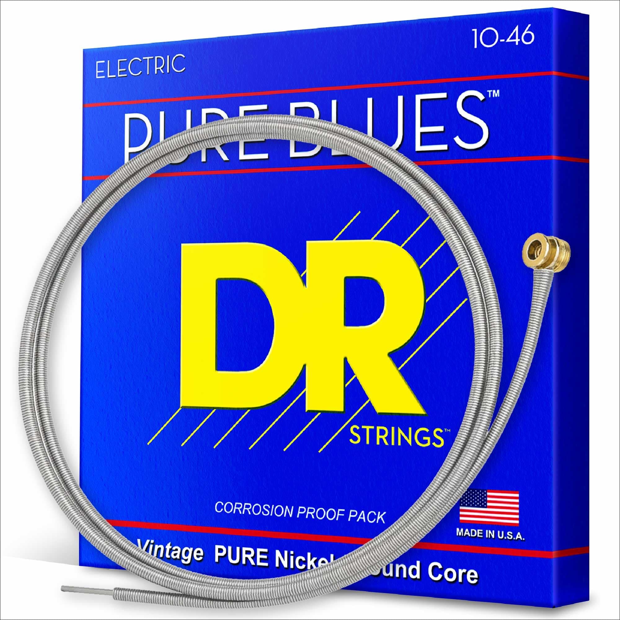 DR Strings PHR10 Pure Blues Nickel Medium Electric Guitar Strings