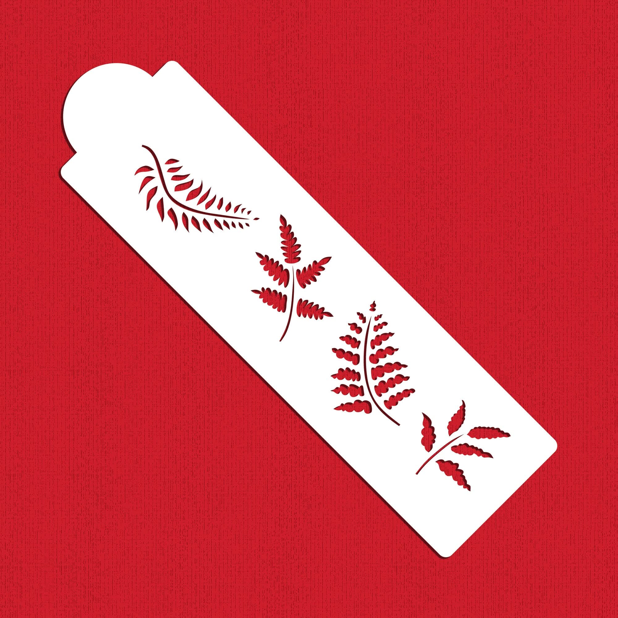 Designer Stencils C221 Fern Leaves Cake Stencil, Beige/semi-transparent
