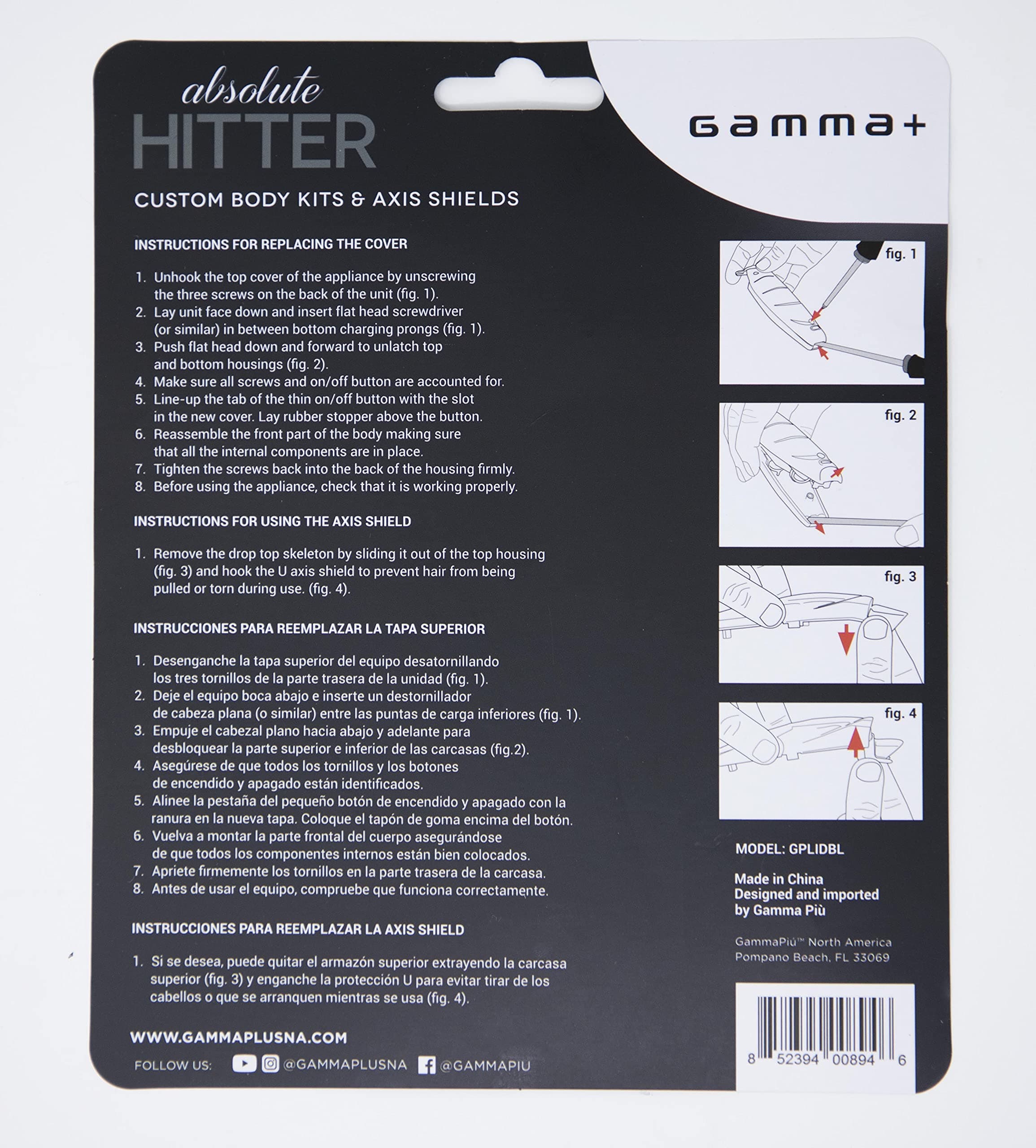 GAMMA+ Men Absolute Hand Powered Hitter Lids - Clear And Matte White