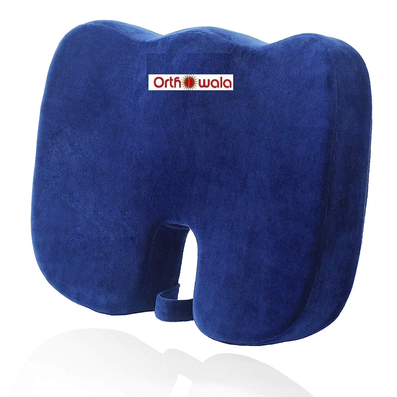 Orthowala Memory Foam Coccyx Seat Cushion for Tailbone Pain | 2 Years Warranty | Orthopedic Chair Pillow for Sciatica & Back Pain Relief (Black) | Anti-Slip, Portable & Washable Cover