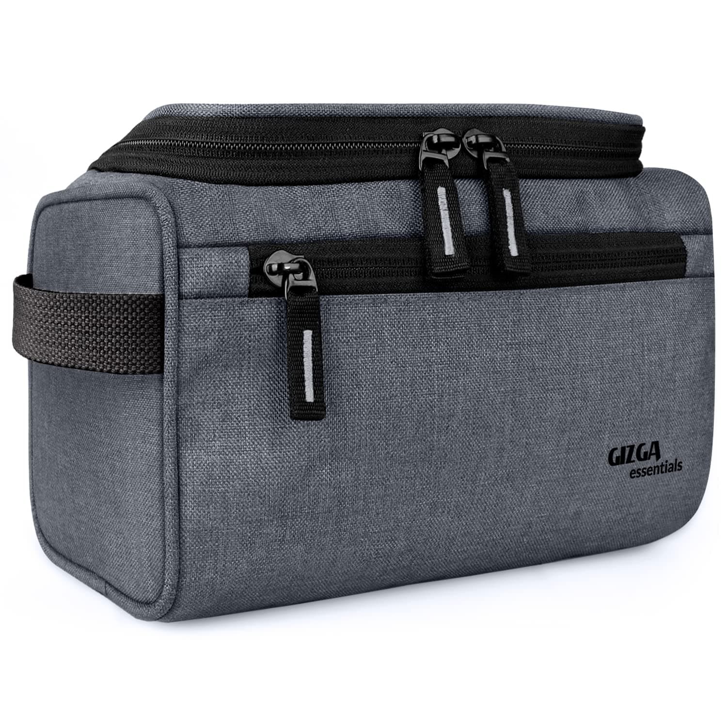Gizga Essentials Travel Toiletry Bag for Men & Women| Hanging Toiletry Organizer Case/Pouch with Handle, Travel Kit Multi-Utility Pouch, for Shaving, Makeup, Cosmetics, Toiletries (Light Grey)