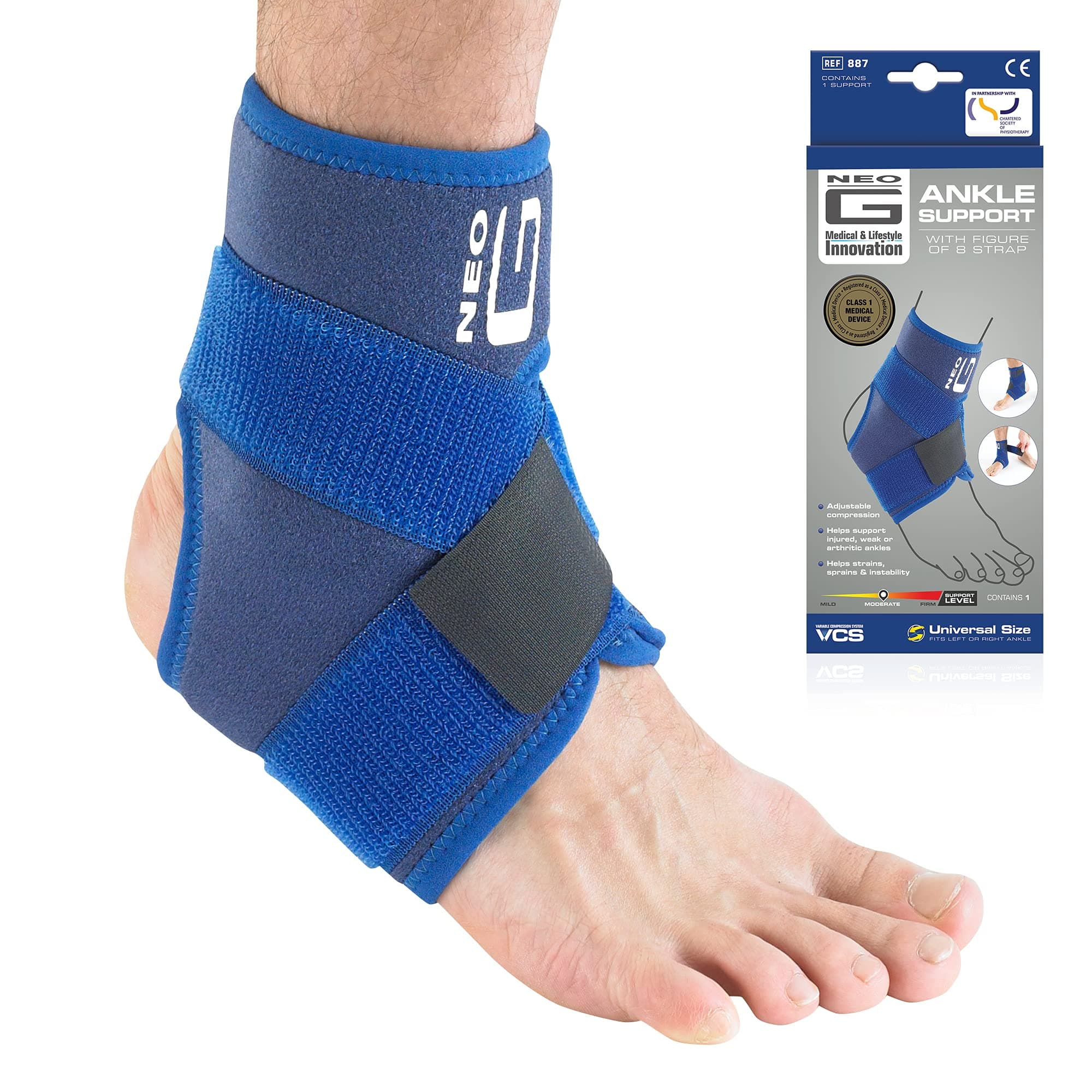 Neo G Ankle Support with Figure of 8 Strap - One Size