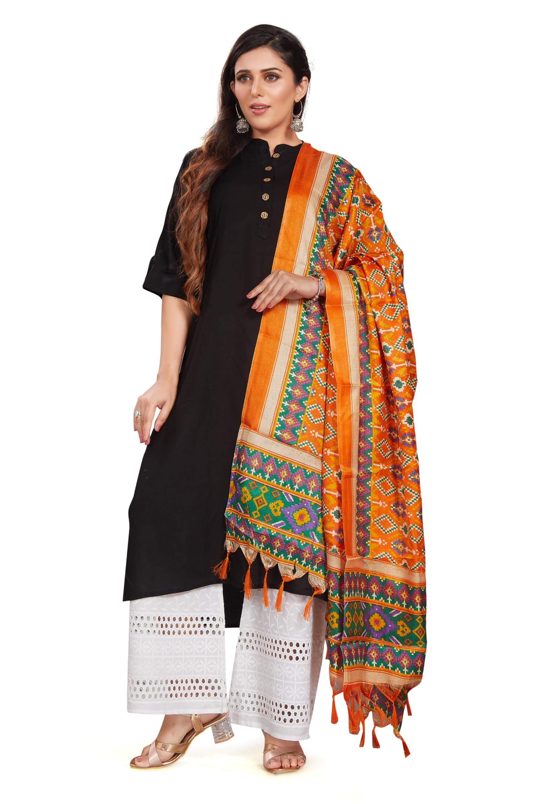 RANI SAAHIBA Women's Printed Art Silk Dupatta