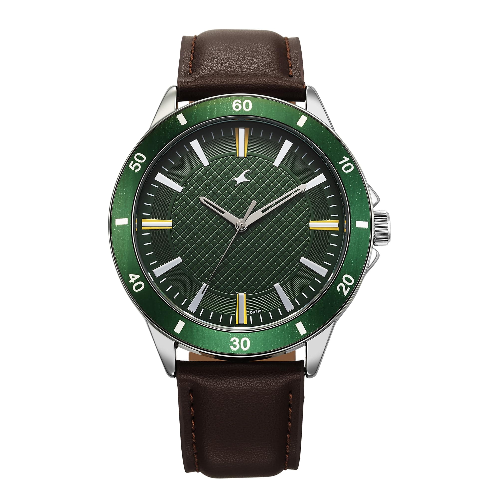 Fastrack Stunners X Special Edition Quartz Green Dial Leather Analog Watch for Men