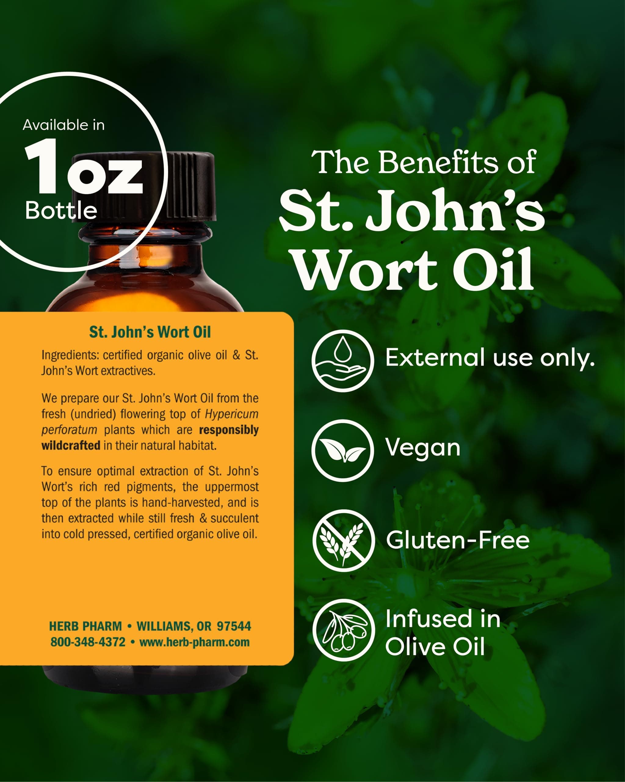 Herb Pharm, St. John's Wort Oil, 1 fl oz (29.6 ml)