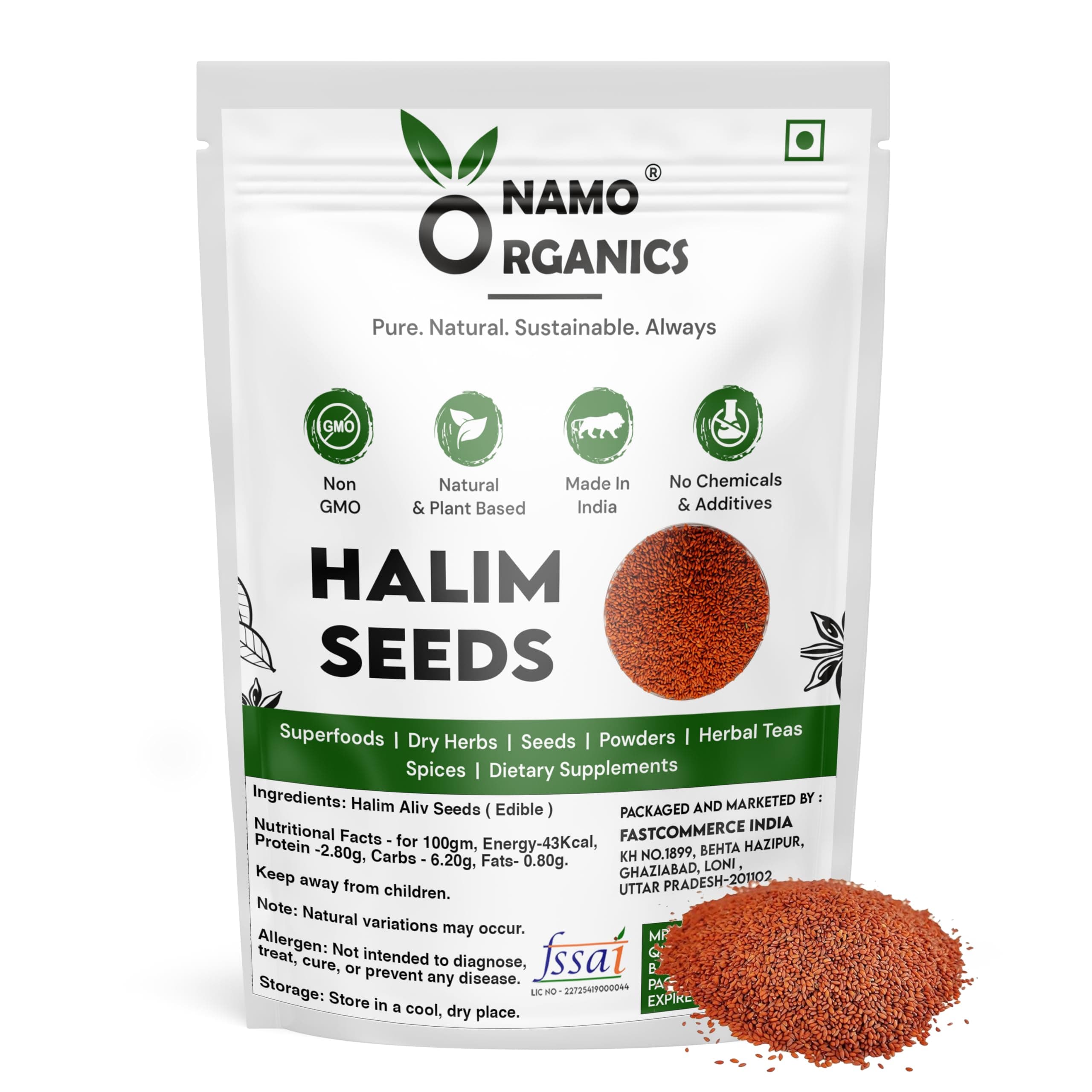 Namo - Halim Seeds 400g - Aliv Seeds | Rich in Fibre and Omega -3 | Haleem Seeds | Halim Seeds for Eating | Immunity Booster Superfood
