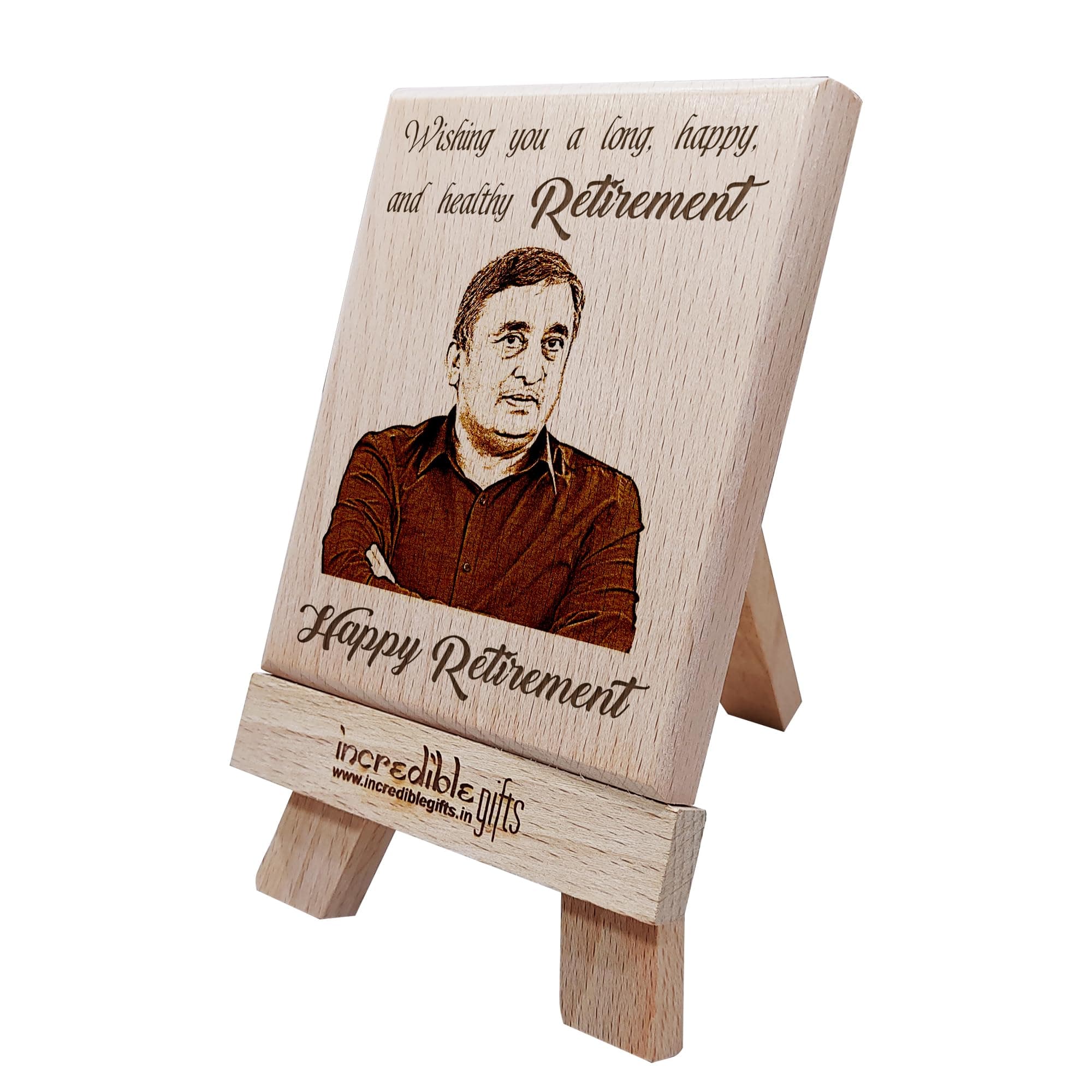 Incredible Gifts India Incredible Gifts Personalized Wooden Plaque Gift for Retirement (5x4 inches, Wood)